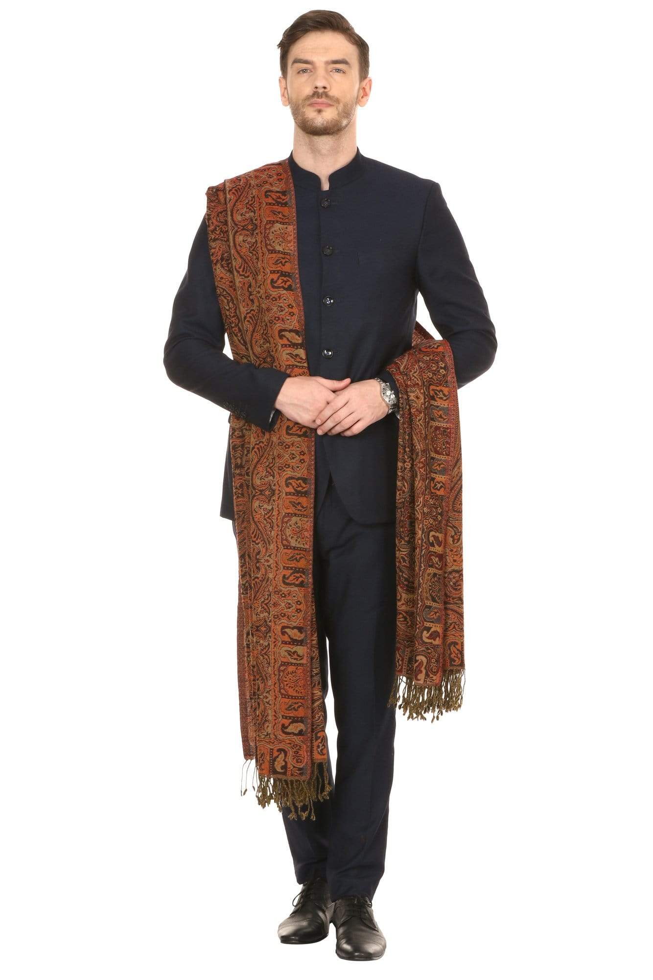 Pashtush Store Shawl Pashtush Mens Antique Kaani Shawl, Mens Lohi (full size 54x108 inches)