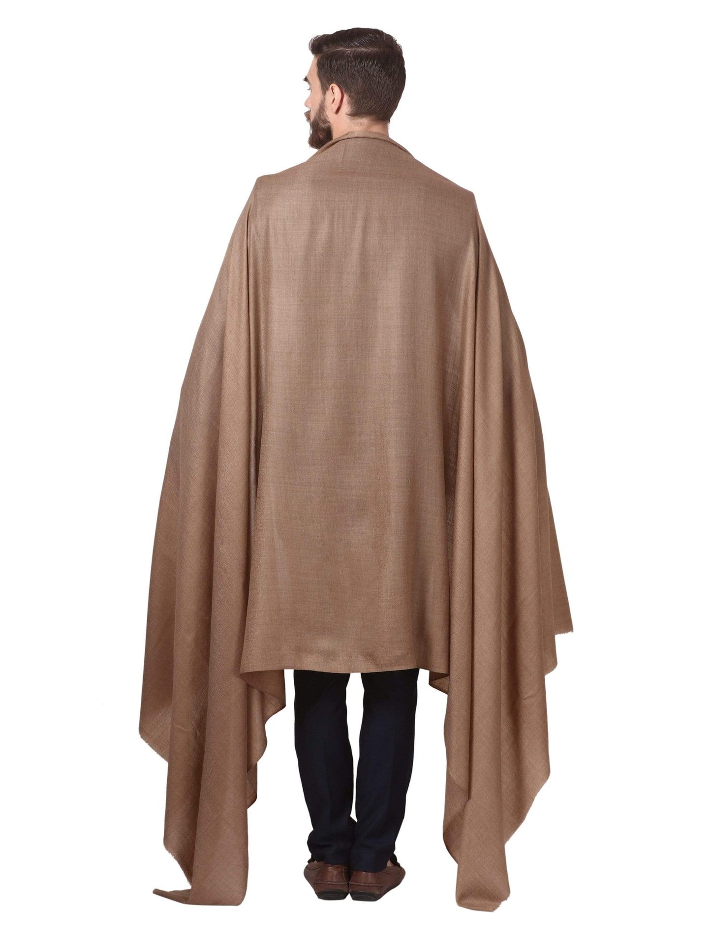 Pashtush India Shawl Pashtush Mens Diamond Weave Shawl, Fine Wool, Medium Size, Taupe