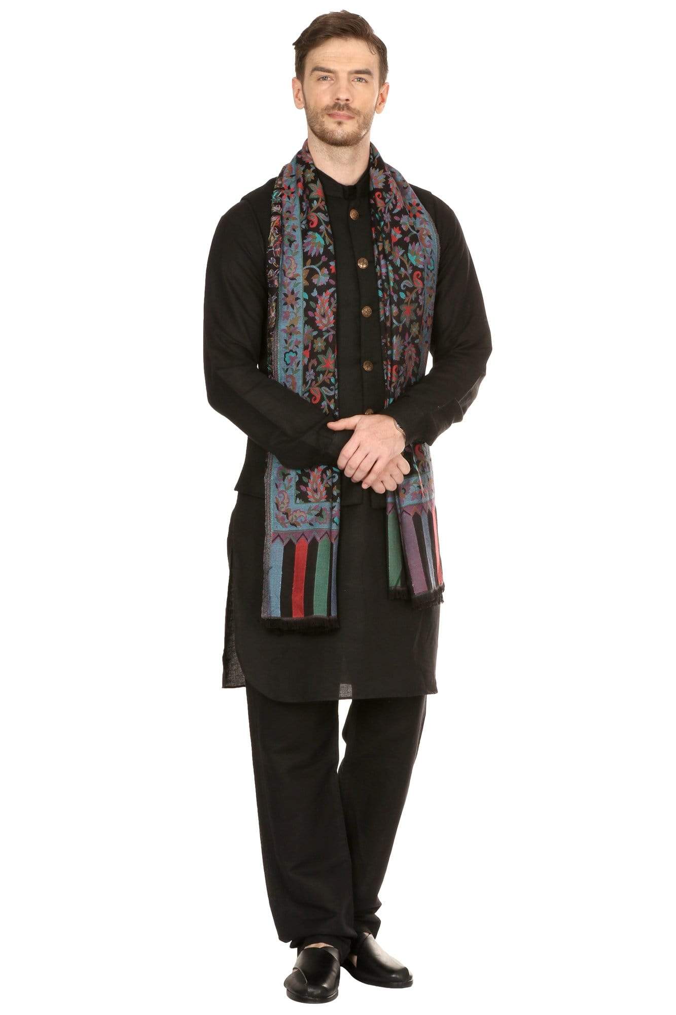 Pashtush India Shawl Pashtush Mens fine Soft Ethnic Stole