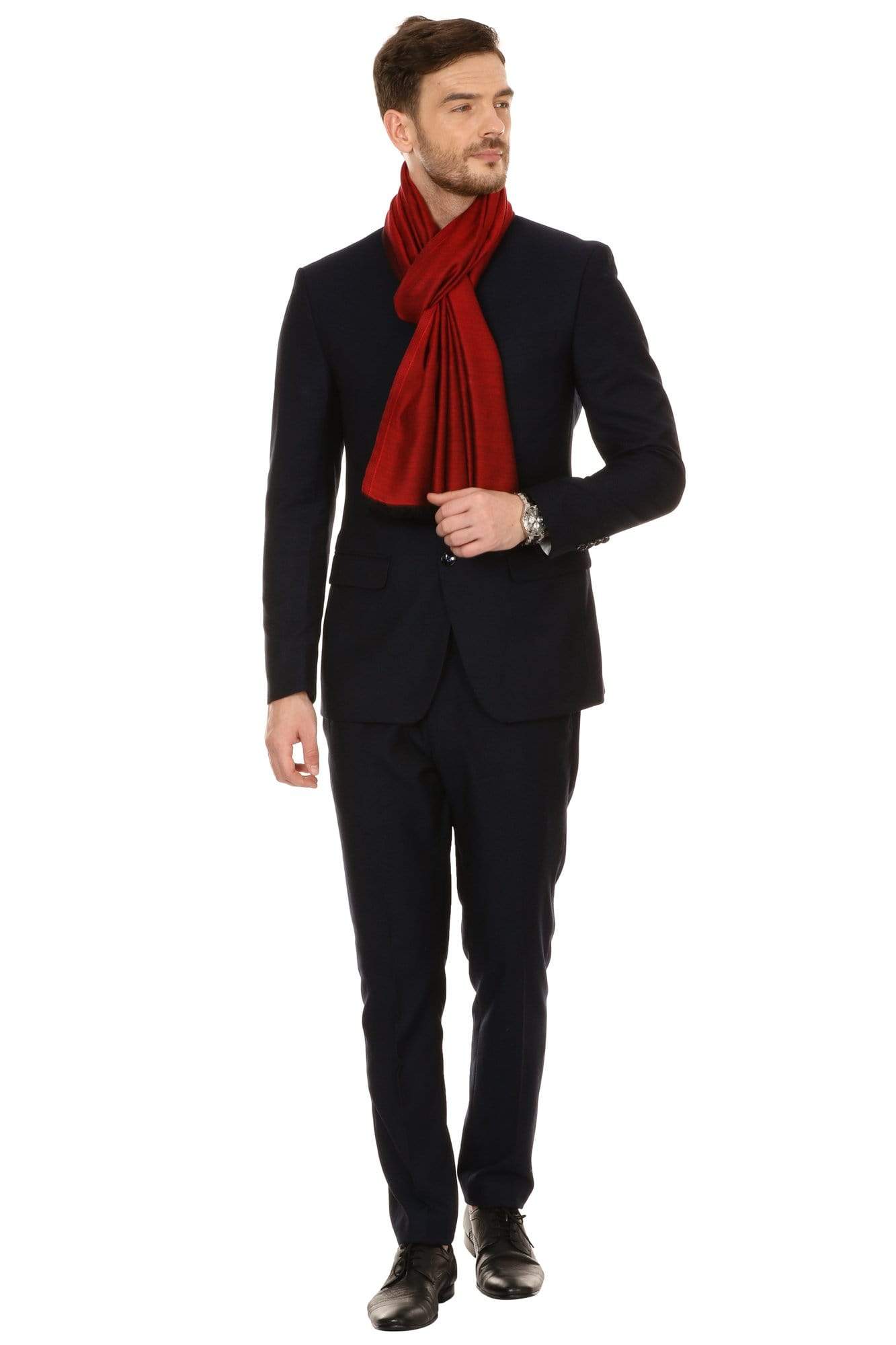 Pashtush India Stole Pashtush Mens fine Soft Ethnic Stole - Maroon