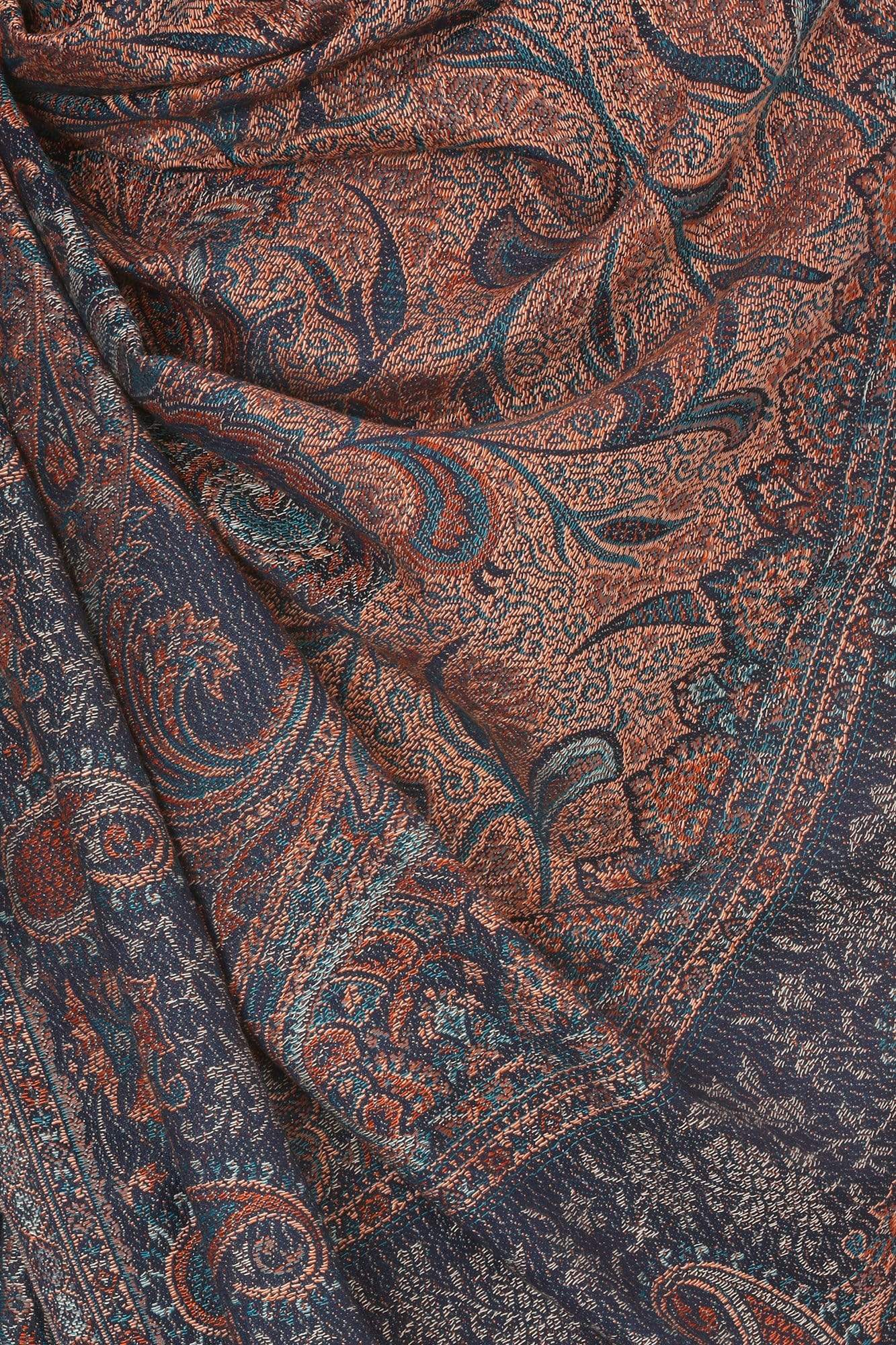 Pashtush India 70x200 Pashtush Mens fine Soft Ethnic Stole Navy Blue