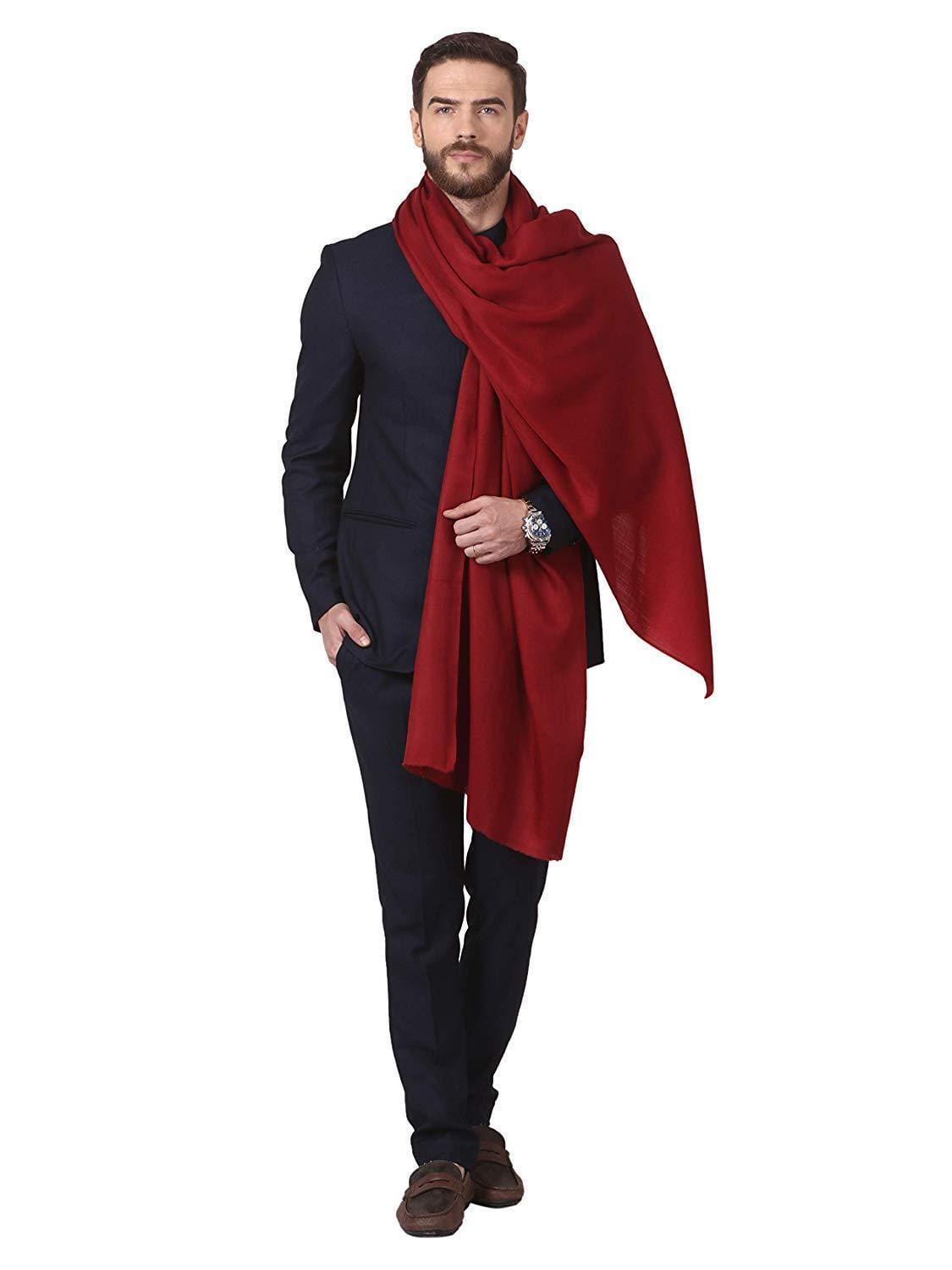 Pashtush Shawl Store Shawl Pashtush Mens Royal and Ring Shawl (Maroon)
