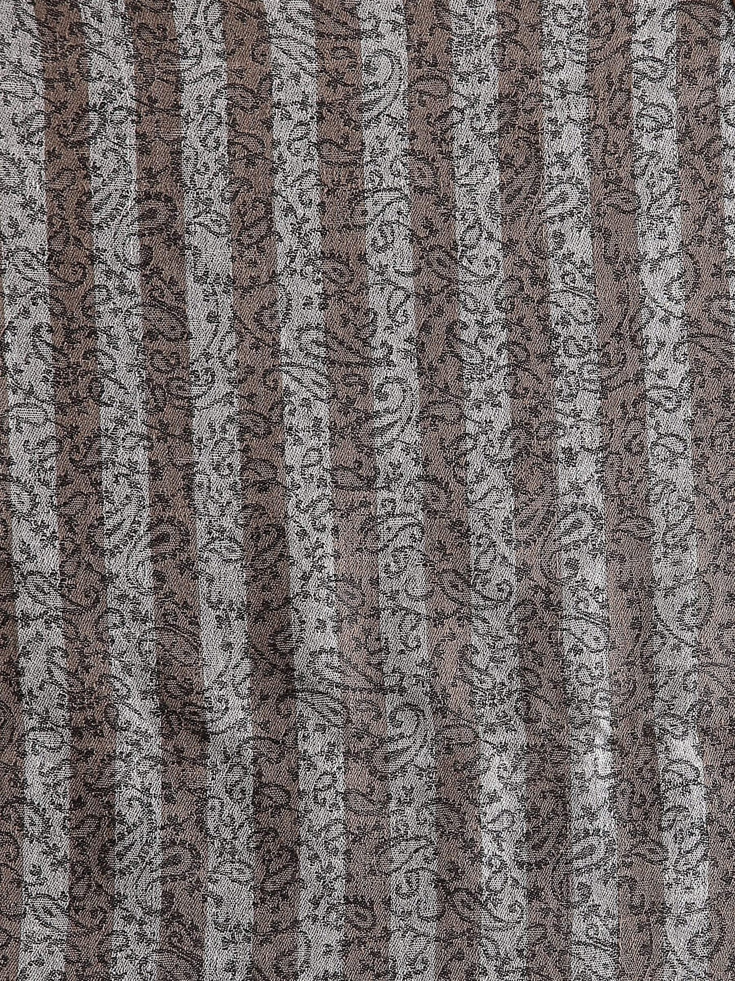 Pashtush India 70x200 Pashtush Women's Fine Wool Striped Stole, Self Weave, Black and Brown