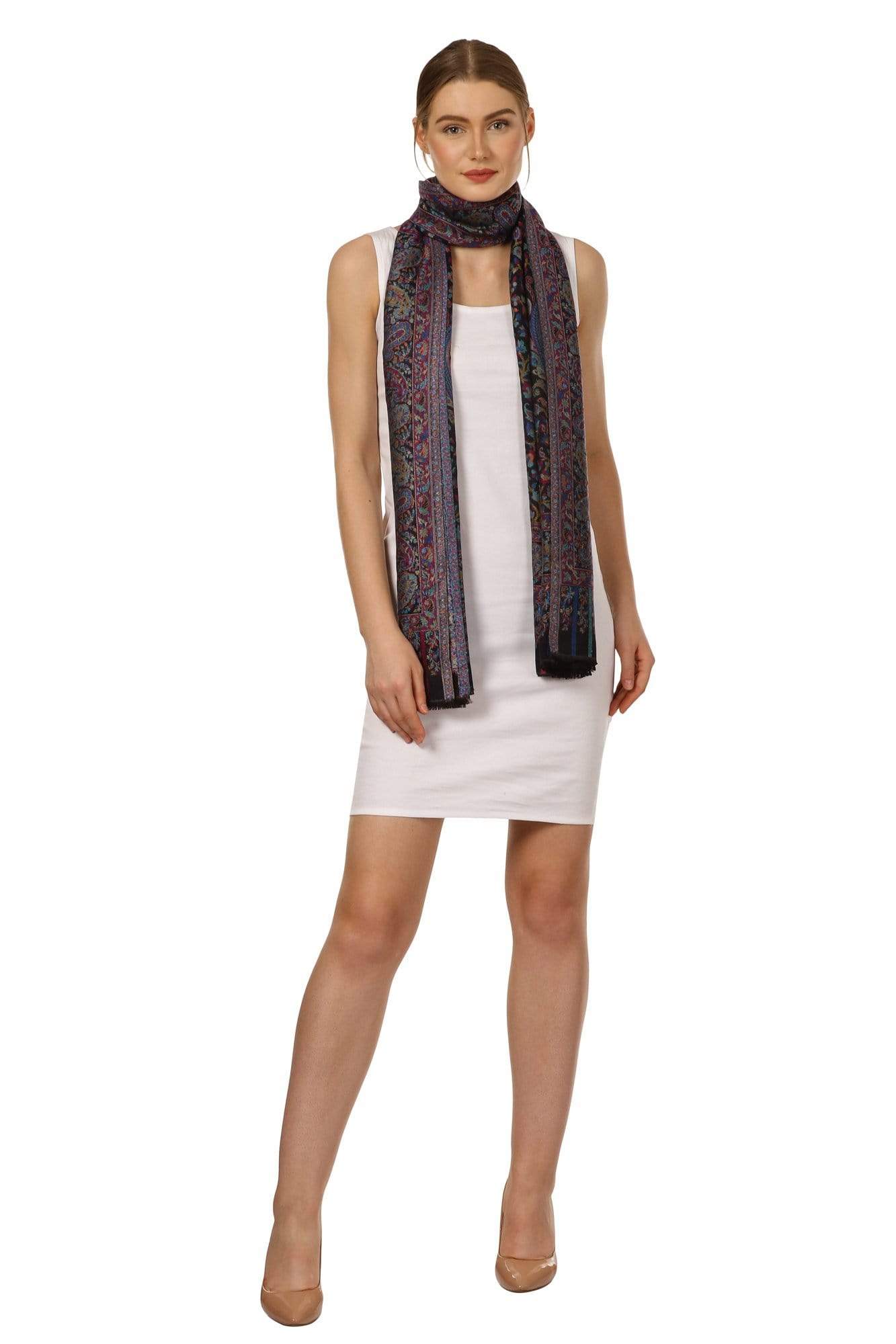Pashtush India 70x200 Pashtush Women's Kaani Design, Soft Bamboo Scarf, Casual Stoles - Multicolored