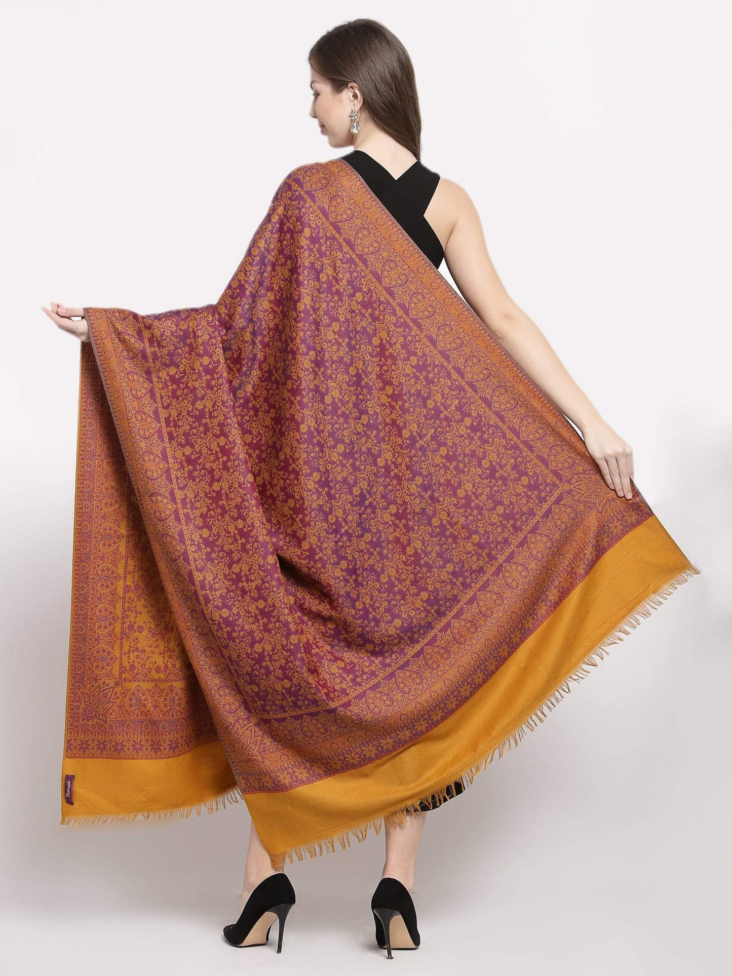 Pashtush India 100x200 Pashtush Women's Kashmiri Shawl, Faux Pashmina Design