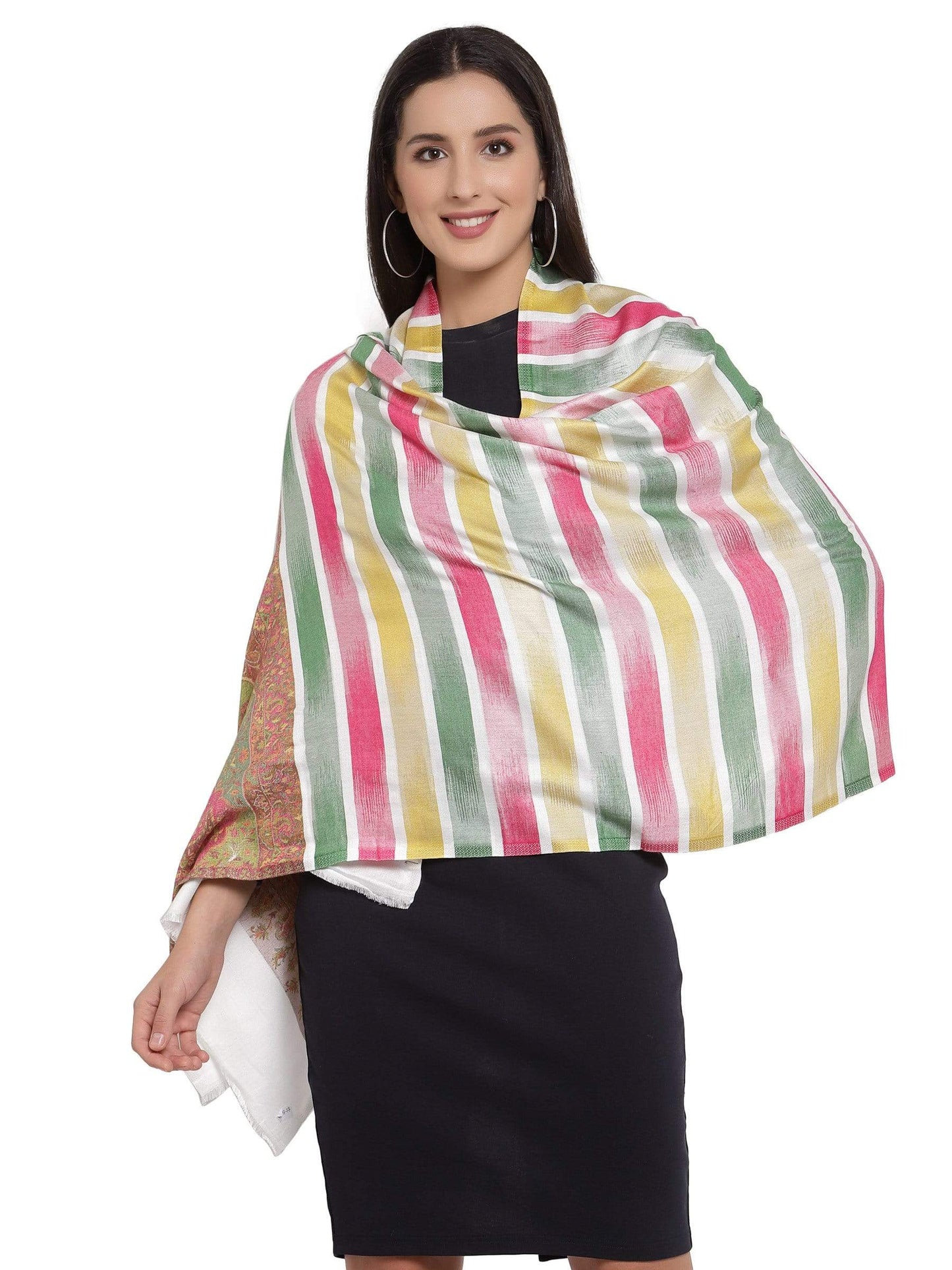 Pashtush India 70x200 Pashtush Women's Kullu Design, Soft Bamboo Scarf, Casual Shawls, Stoles, Wraps, Aztec Collection (soft Bamboo)