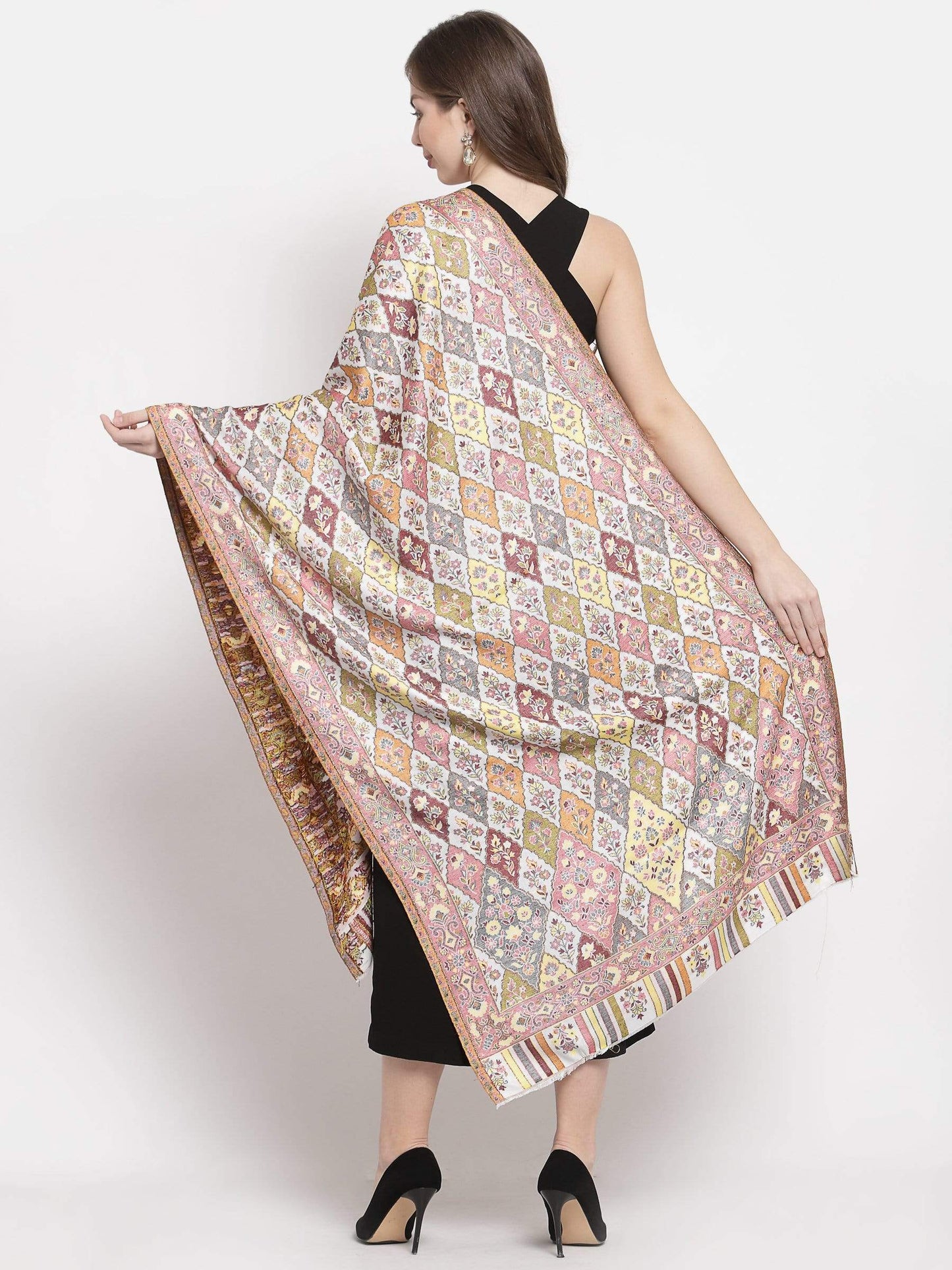 Pashtush India 70x200 Pashtush Women's Paisley Design, Soft Bamboo Scarf, Multi Coloured