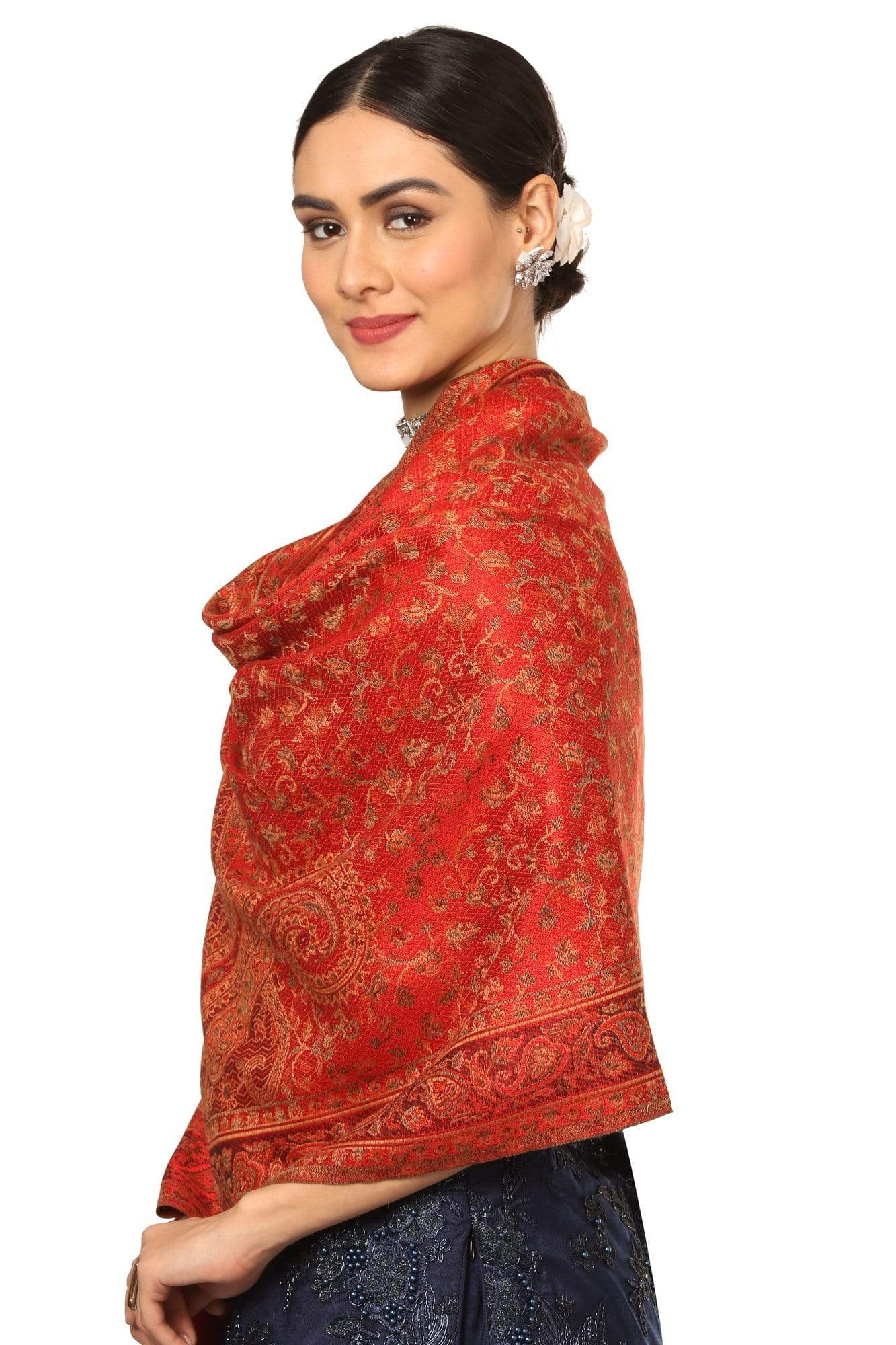 Pashtush India Stole Pashtush Women's Soft Bamboo Scarf, Casual Shawls, Stoles, Wraps (size 28 x 80 inches) - Red