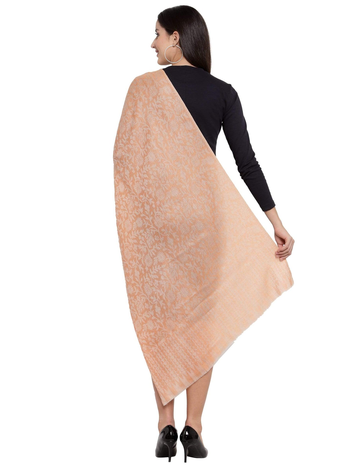 Pashtush India 70x200 Pashtush Women's Soft Fine Wool Floral Scarf, Soft And Warm