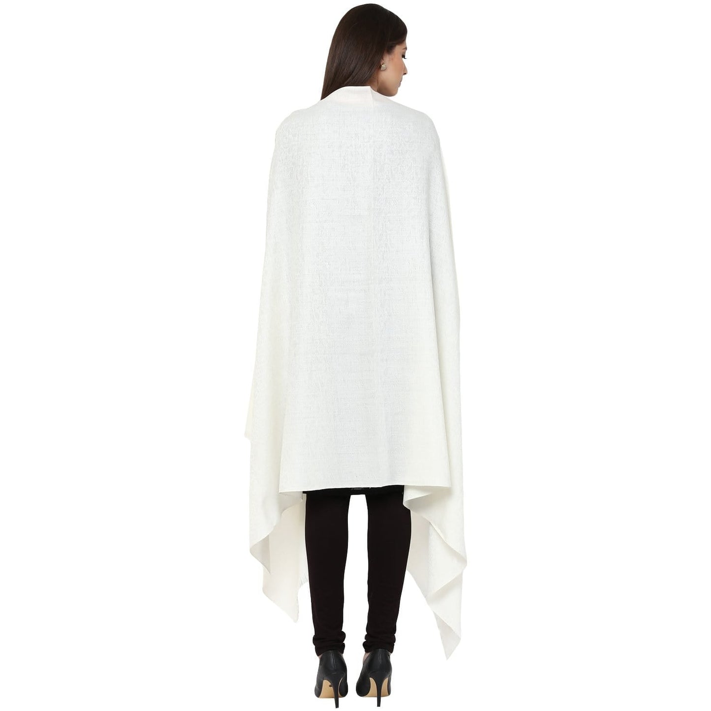 Pashtush Store Shawl Pashtush Women's Wool Shawl, Paisley Design, Ivory