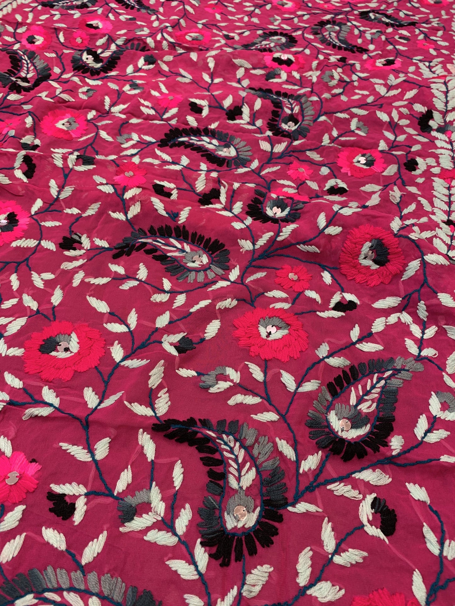 Pashtush Shawl Store Dupatta Pashtush Womens Dupatta, 100% Hand Embroidered Needlework Work, Free Size, Multi-coloured