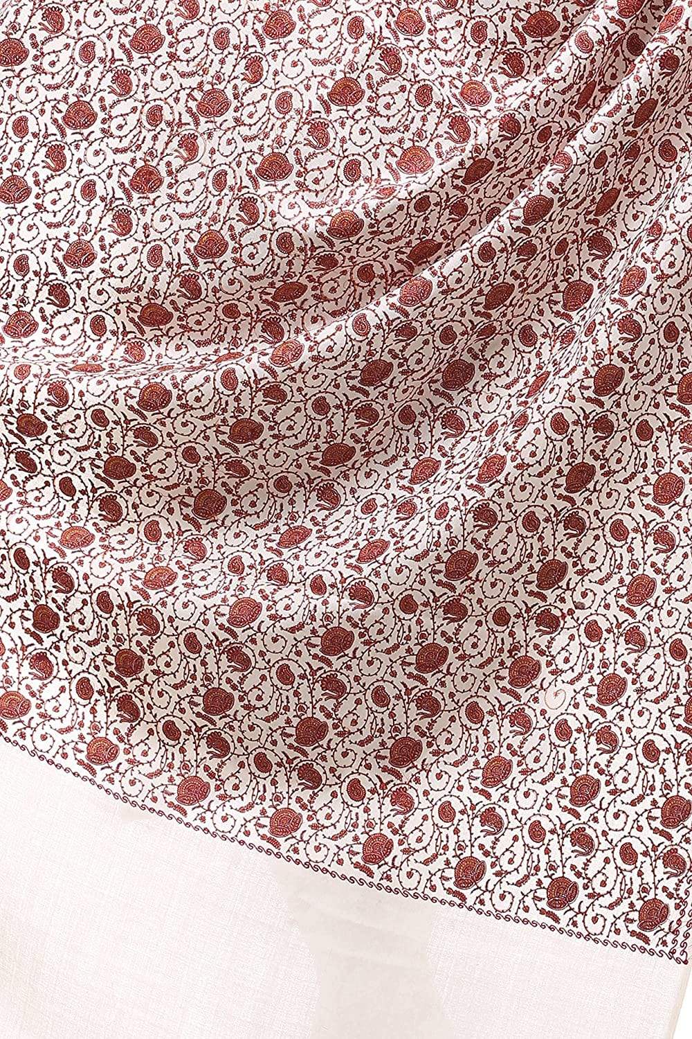 Pashtush India Shawl Pashtush Womens Embroidery Shawl Multicoloured Silk Thread Work, Kashmiri Embroidery Design. Heritage Wool Collection