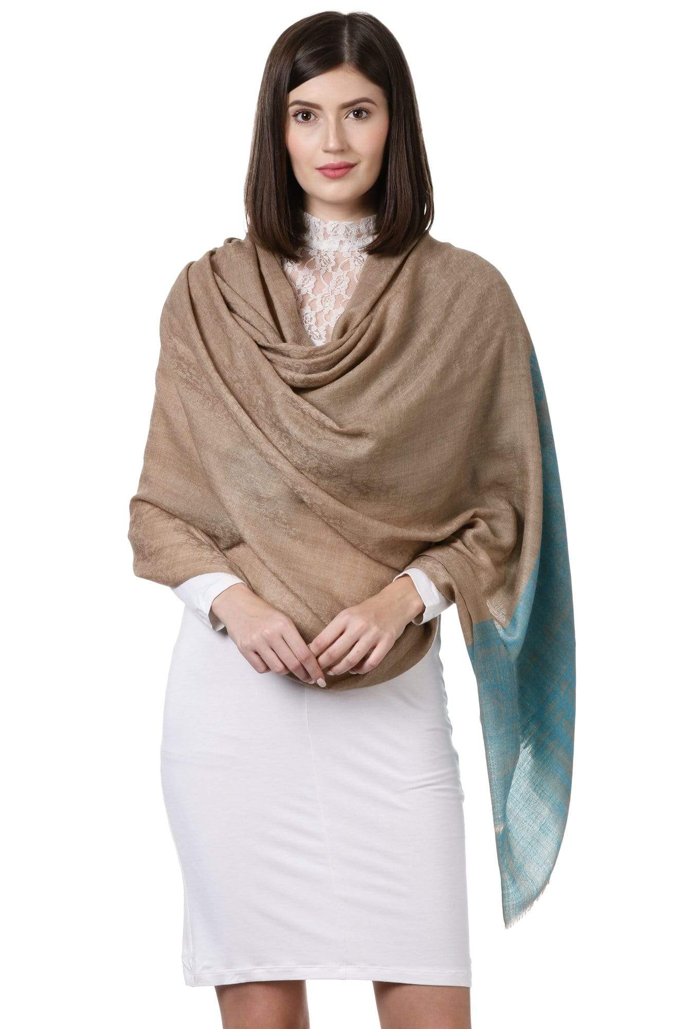 Pashtush Shawl Store Shawl Pashtush Womens Fine Wool Shawl, Arabian Shore