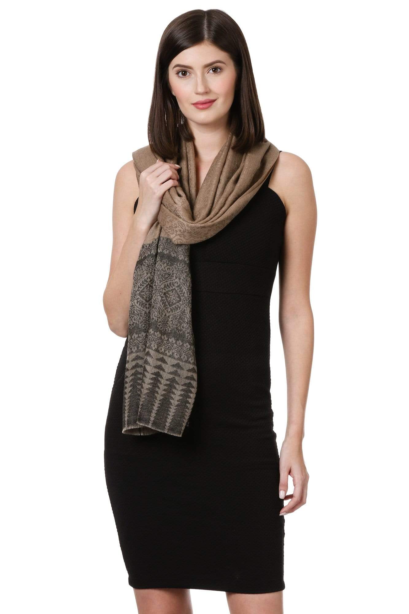Pashtush Shawl Store Shawl Pashtush Womens Fine Wool Shawl, Brunette