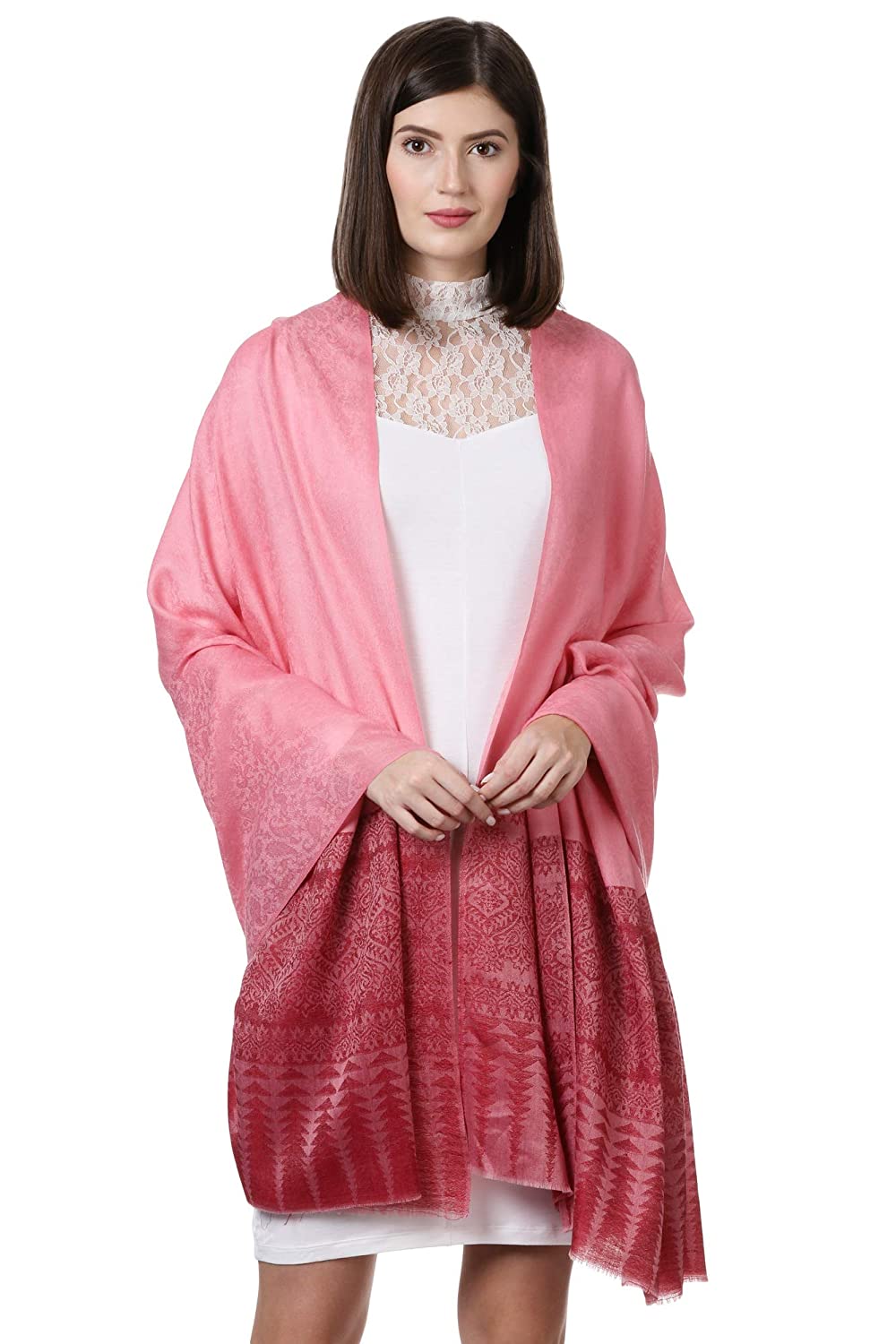 Pashtush Shawl Store Shawl Pashtush Womens Fine Wool Shawl, Flamingo Romance