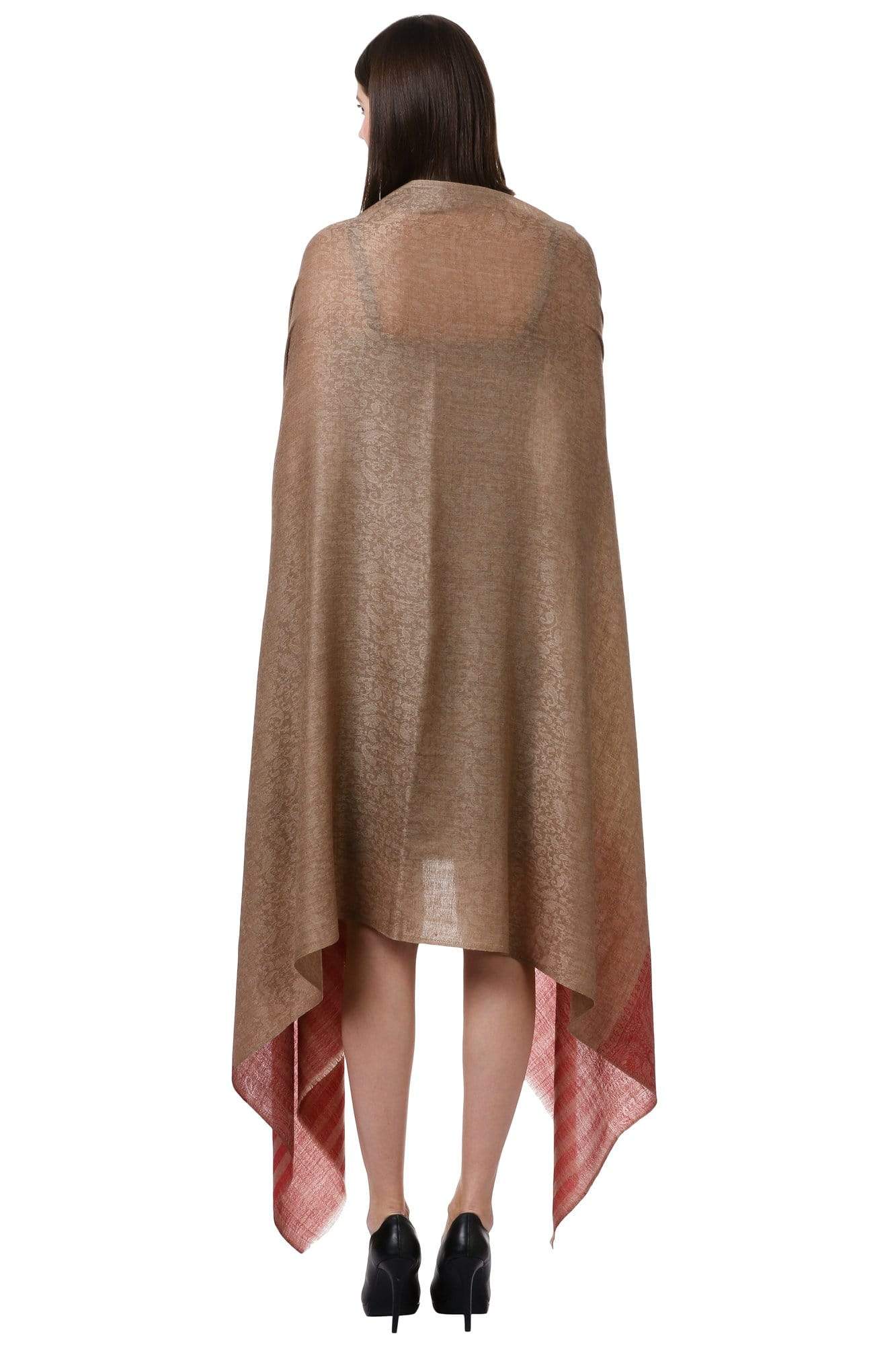 Pashtush Shawl Store Shawl Pashtush Womens Fine Wool Shawl, Oyster