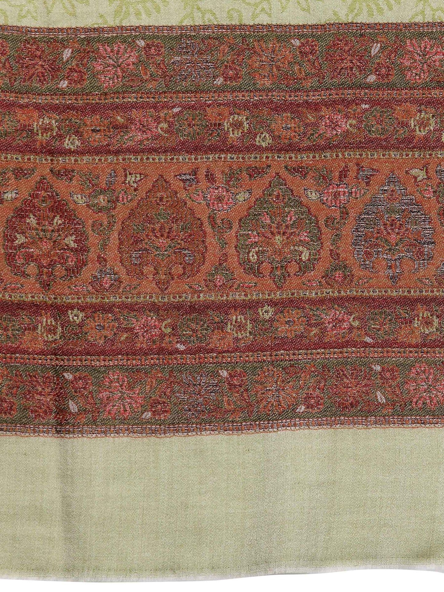 Pashtush India 70x200 Pashtush Womens Fine Wool Stole With Palla Weave, Soft, Warm and Light Weight