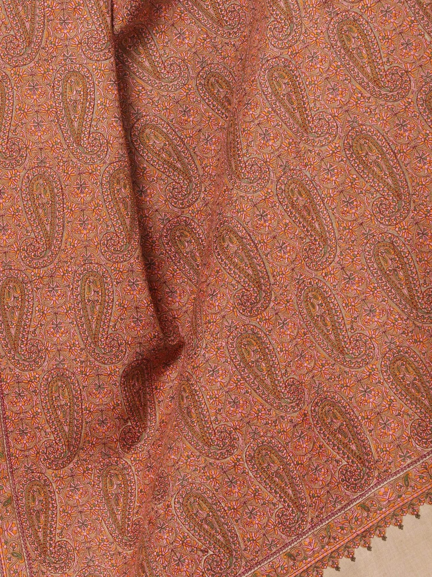 Pashtush Shawl Store Shawl Pashtush Womens Kashmiri Sozni Embroidery shawl with Silk Thread embroidery
