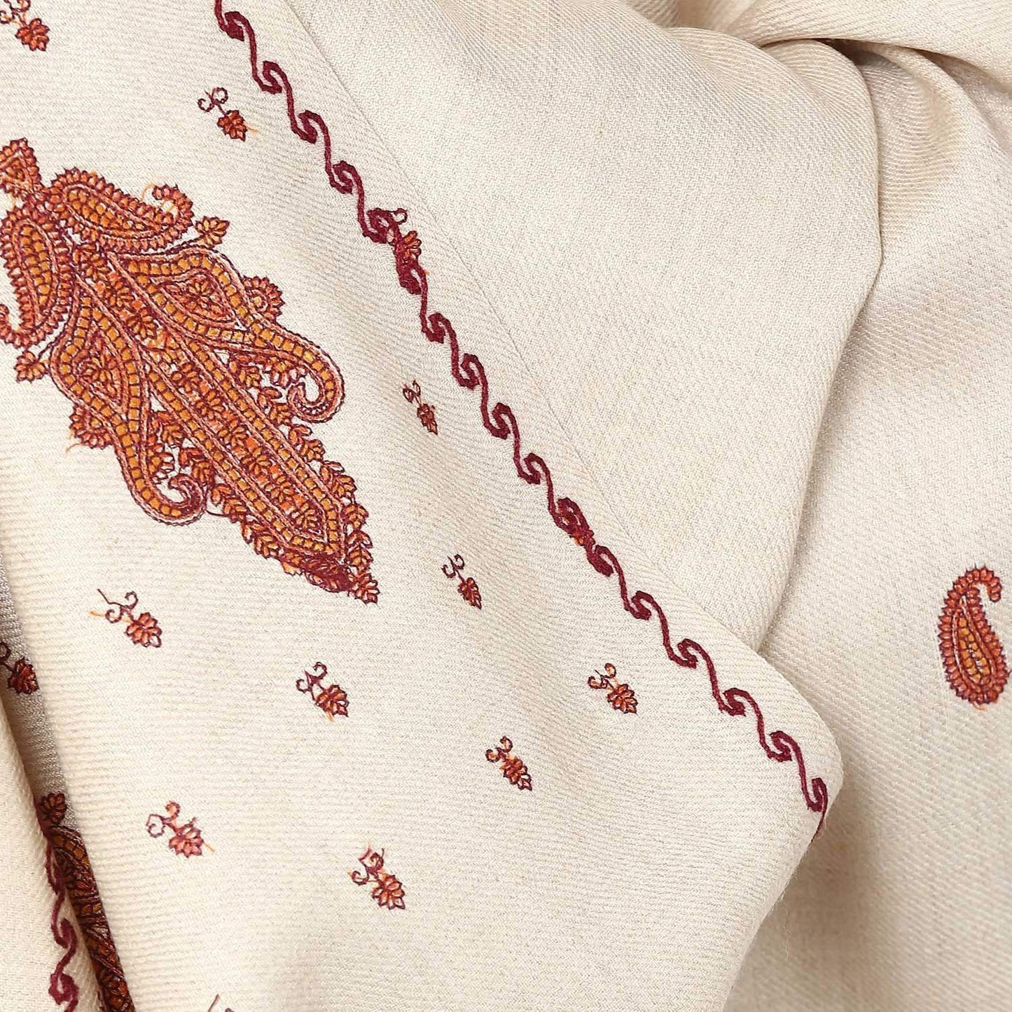 Pashtush India Shawl Pashtush Womens Palla Booti Shawl - Light beige