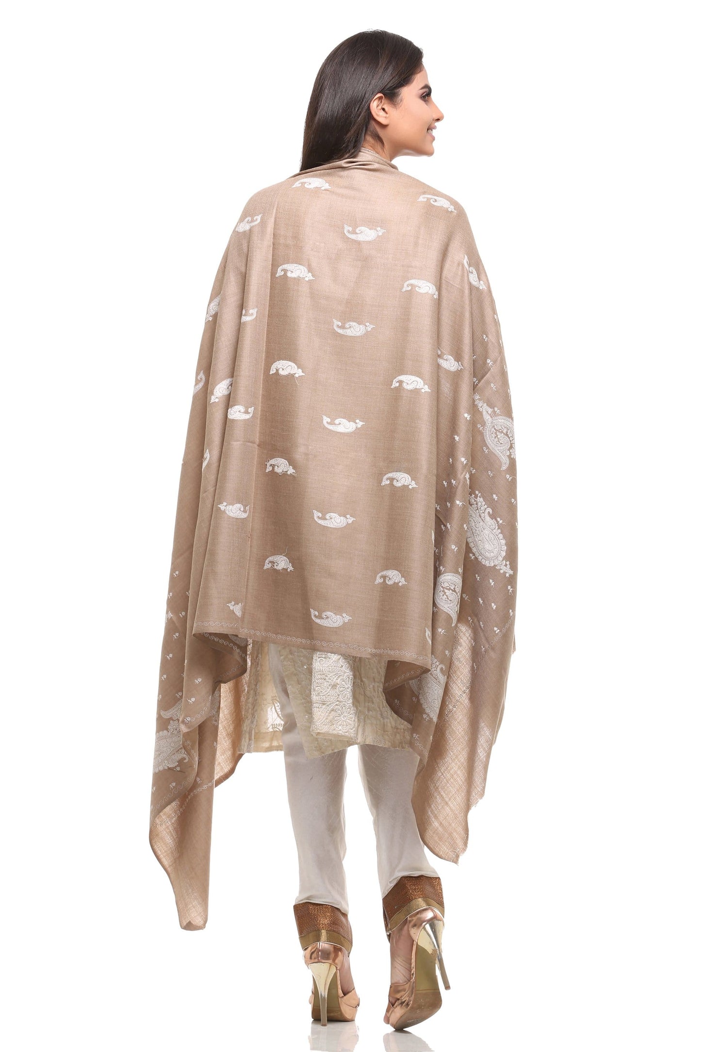 Pashtush Store Shawl Pashtush Womens Pashmina Shawl with Tone on Tone Embroidery, Soft and Warm, Light Weight Shawl