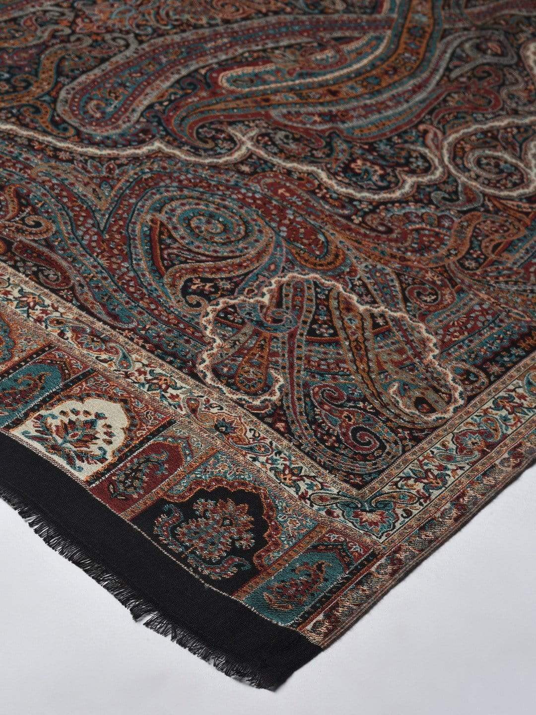 Pashtush India 100x200 Pashutsh Women Rust Red Beige Ethnic Motifs Woven Design Designer Shawl