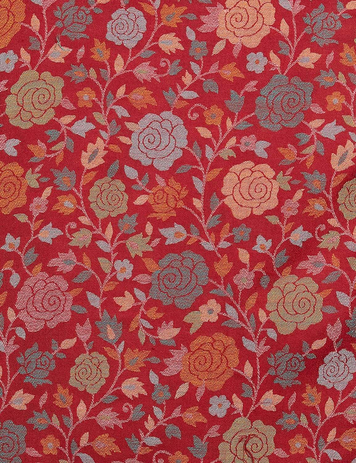 Pashtush India 70x200 Pashtush Women's Kaani Design, Soft Bamboo Scarf, Casual Stoles, Gulaabdar Red