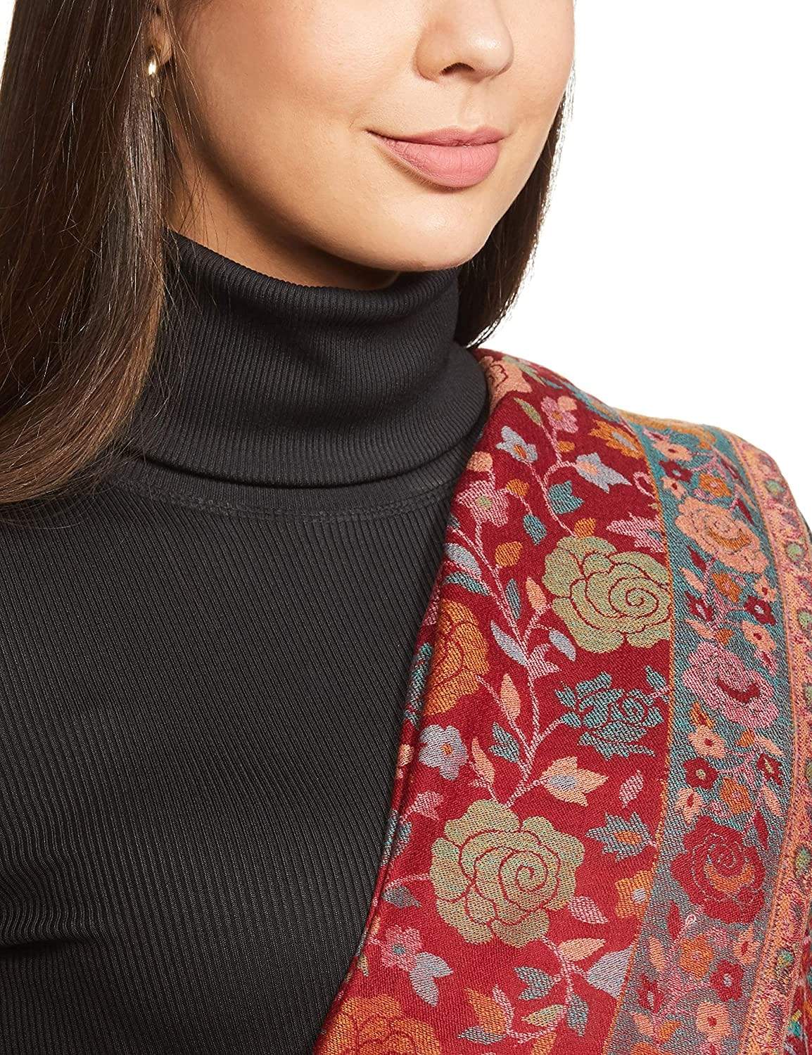 Pashtush India 70x200 Pashtush Women's Kaani Design, Soft Bamboo Scarf, Casual Stoles, Gulaabdar Red