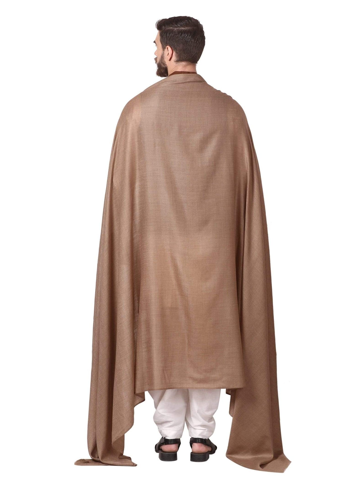 Pashtush Store Shawl Mens Blended Wool (50%) Ring Shawl, light weight, Taupe
