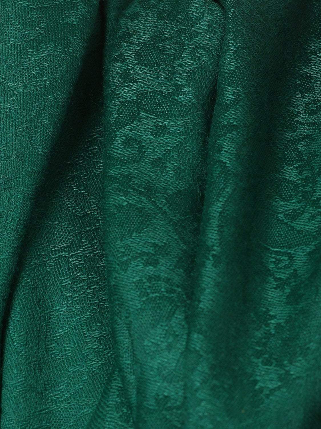Pashtush India 70x200 Mens Fine Wool Jacquard Muffler - Bottle Green