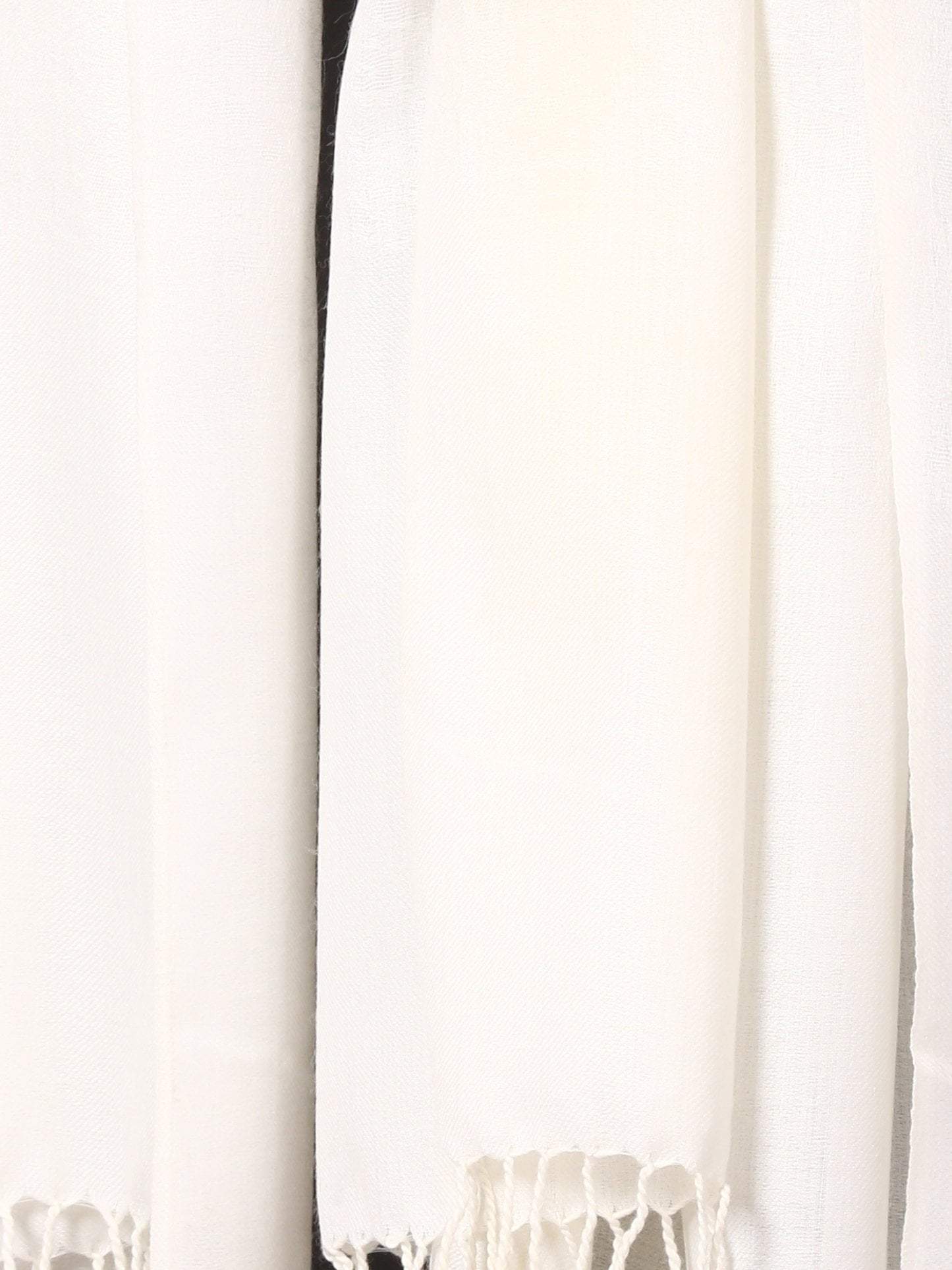 Pashtush India 70x200 Mens Fine Wool Jacquard Muffler - Ivory