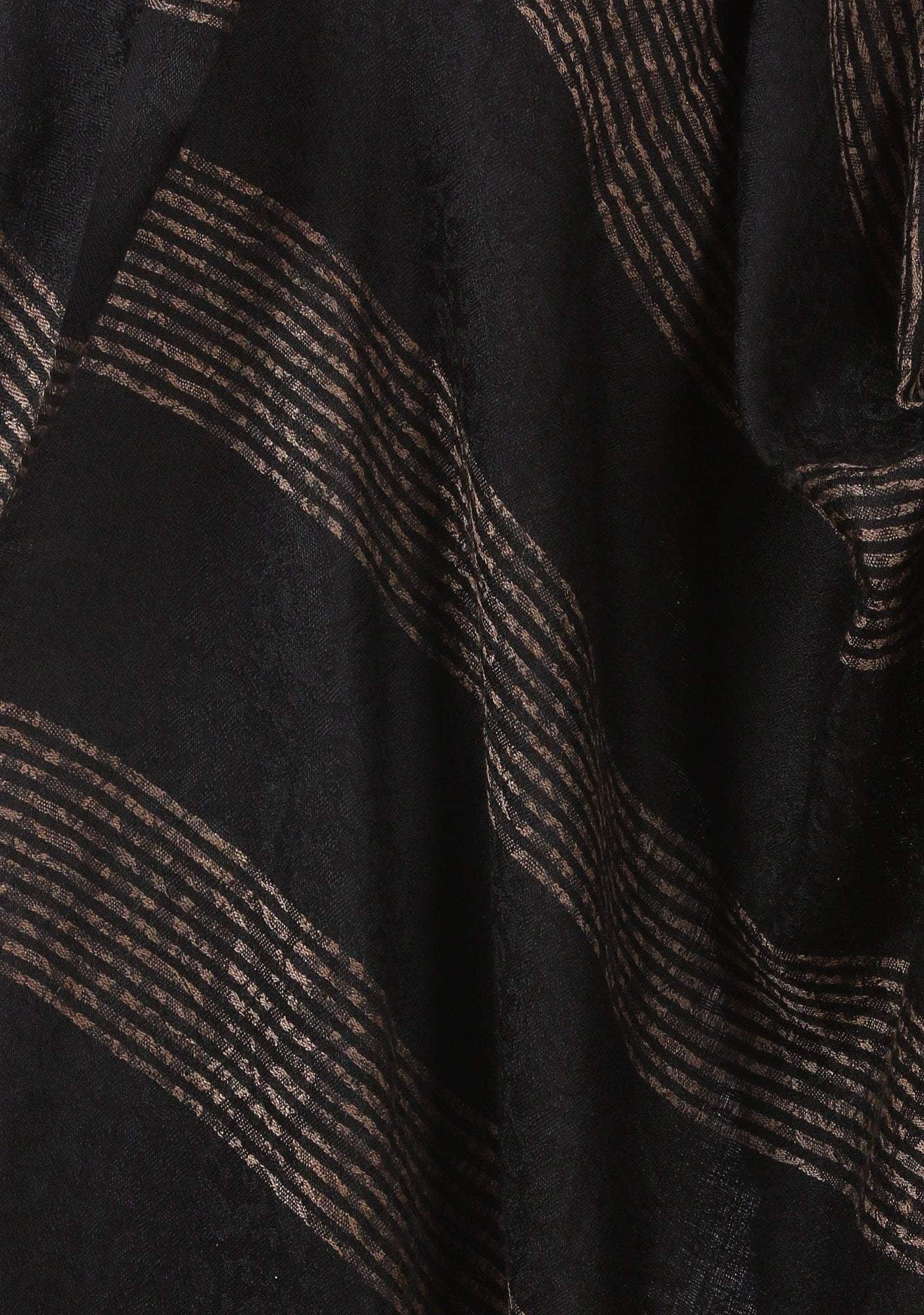 Pashtush India 70x200 Mens Fine Wool Reversible Muffler, Soft and Warm - Black