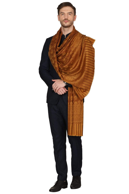 Pashtush Shawl Store Stole Mens Stole Scarf, Extra Soft Wool - Rusty Amber