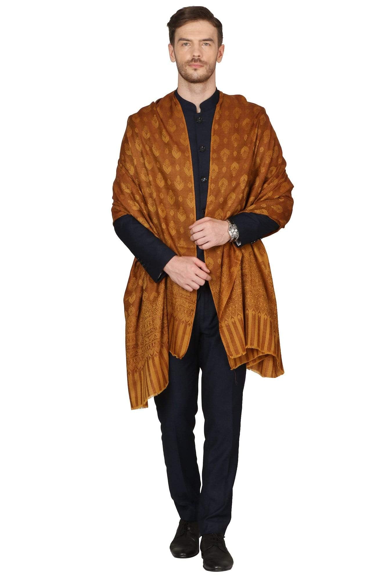 Pashtush Shawl Store Stole Mens Stole Scarf, Extra Soft Wool - Rusty Amber