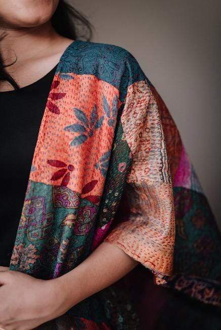 Pashtush India 70x200 Pashtush 100% Handwork Kantha Story Dupatta Stole