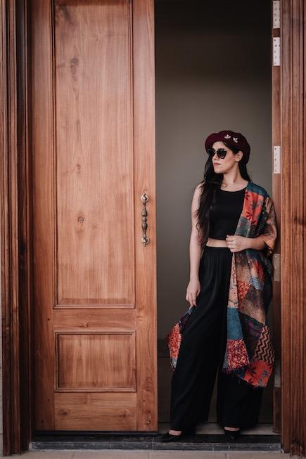 Pashtush India 70x200 Pashtush 100% Handwork Kantha Story Dupatta Stole