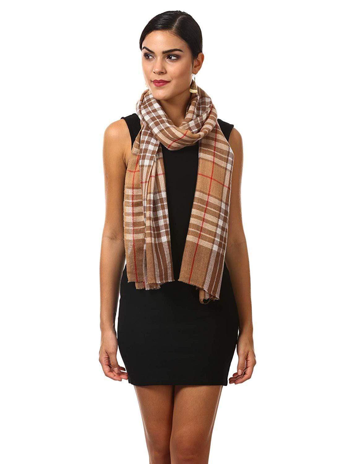 Pashtush Shawl Store Stole Pashtush Cashmere Wool Blended Muffler - Beige