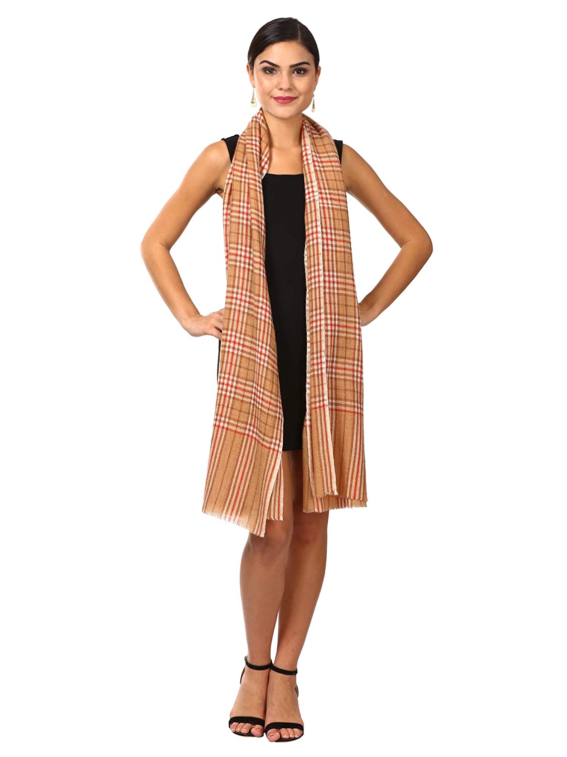 Pashtush Shawl Store Stole Pashtush Cashmere Woollen Mufflers for Women, Ultra Soft and Warm, Smooth Handfeel, extra warm (Mahogany)