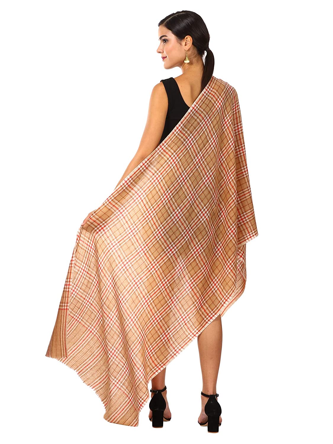 Pashtush Shawl Store Stole Pashtush Cashmere Woollen Mufflers for Women, Ultra Soft and Warm, Smooth Handfeel, extra warm (Mahogany)