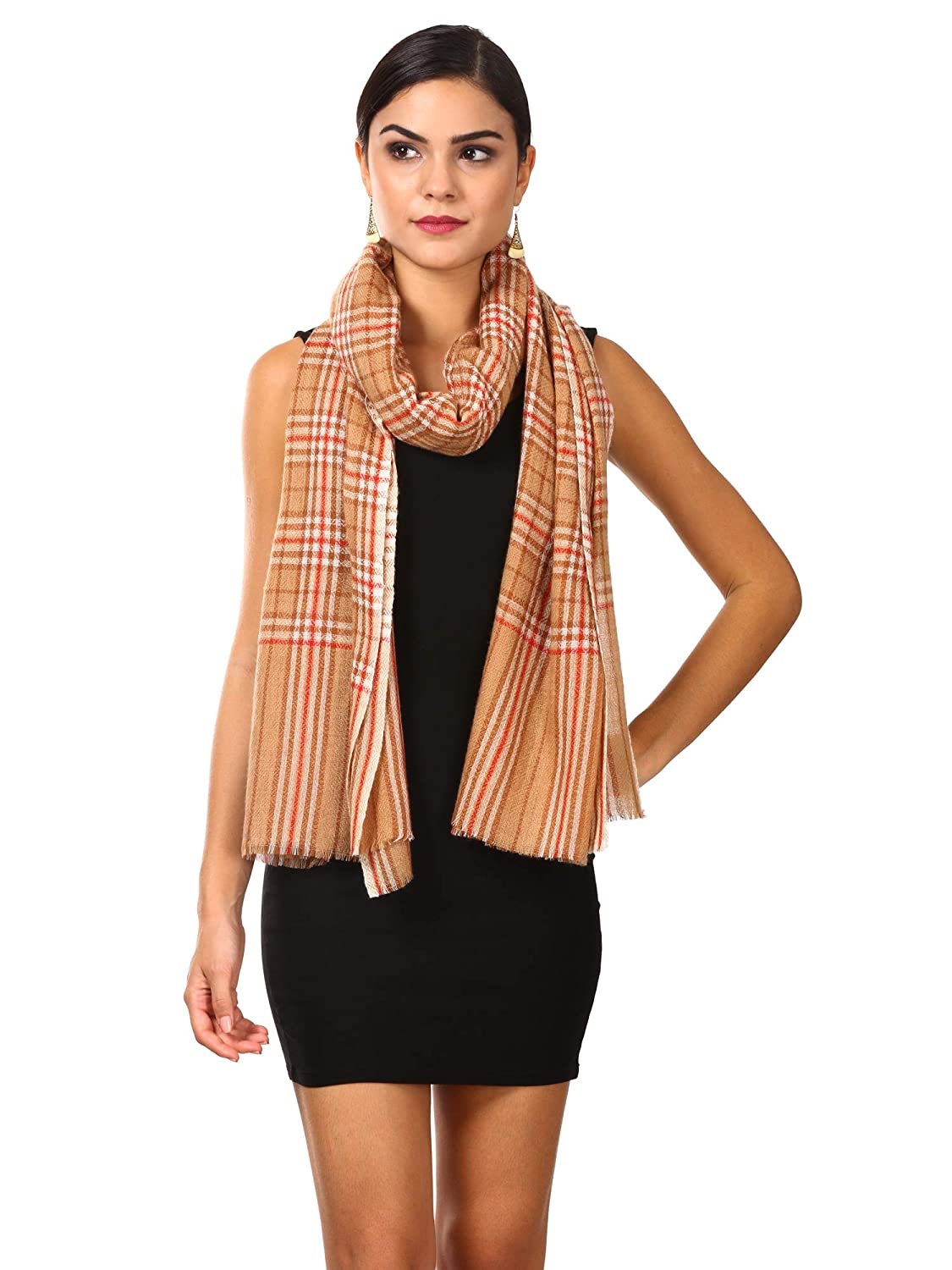 Pashtush Shawl Store Stole Pashtush Cashmere Woollen Mufflers for Women, Ultra Soft and Warm, Smooth Handfeel, extra warm (Mahogany)