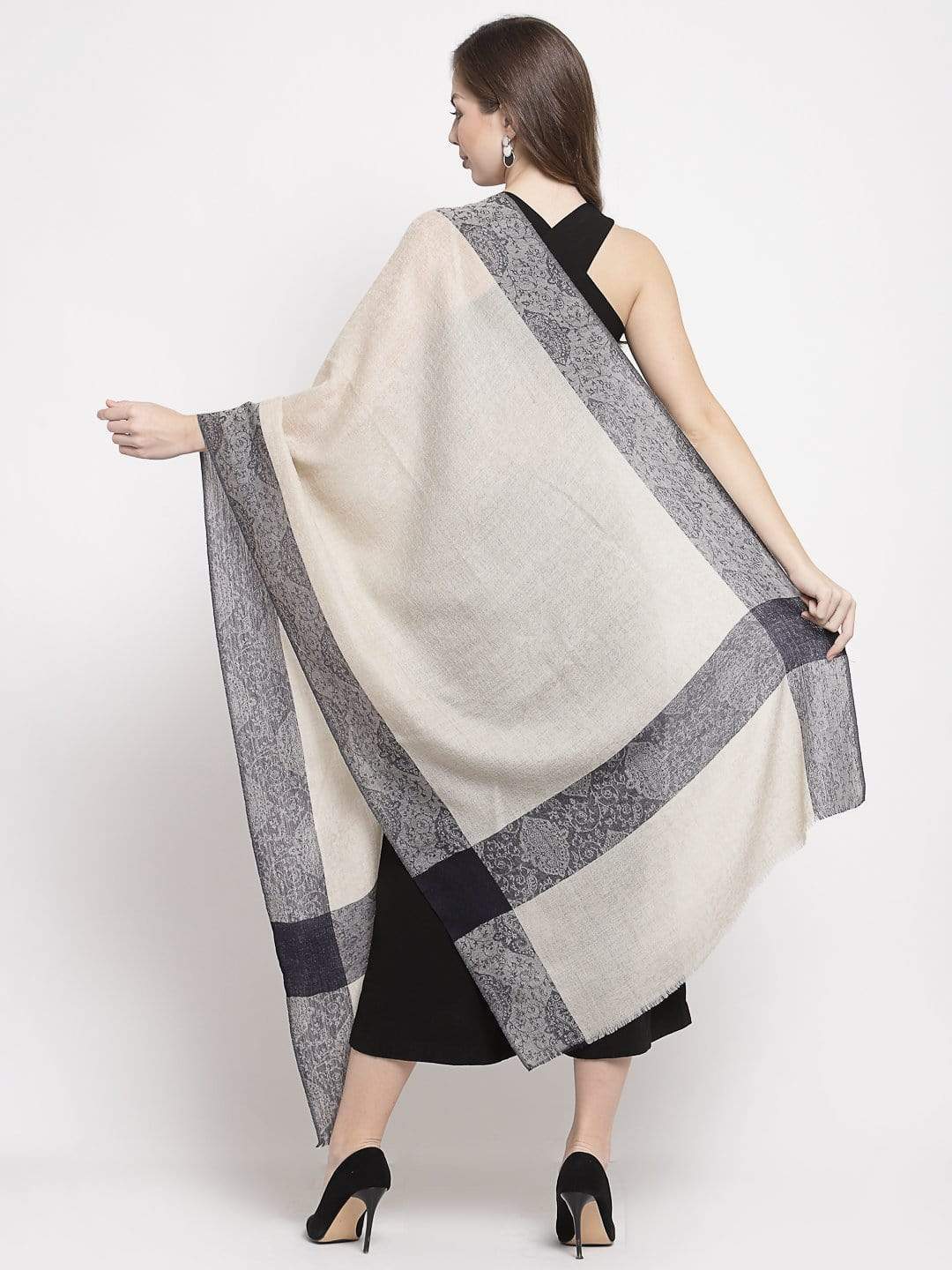 Pashtush India 70x200 Pashtush Fine Wool Reversible Stole, Extra Soft, Warm and Light