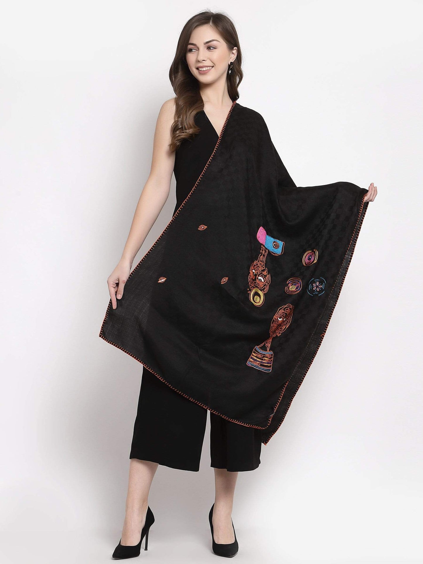 Pashtush India 70x200 Pashtush Handmade Neon Checkered Scarf ( Alchemy Collection )