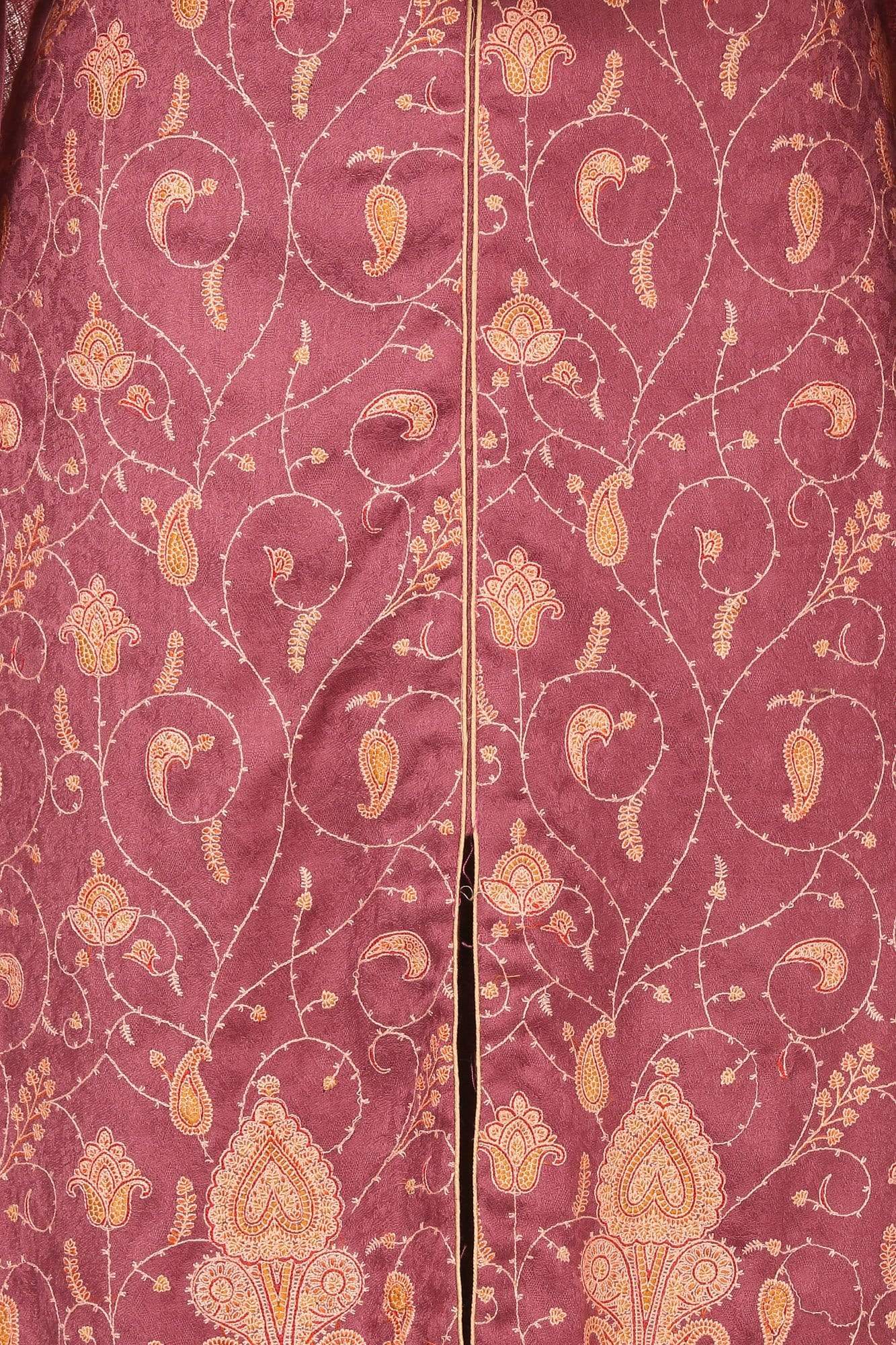 Pashtush India Stole Pashtush Kashmiri Embroidery Suit, With Self Stole (unstitched) - Peel Lilac