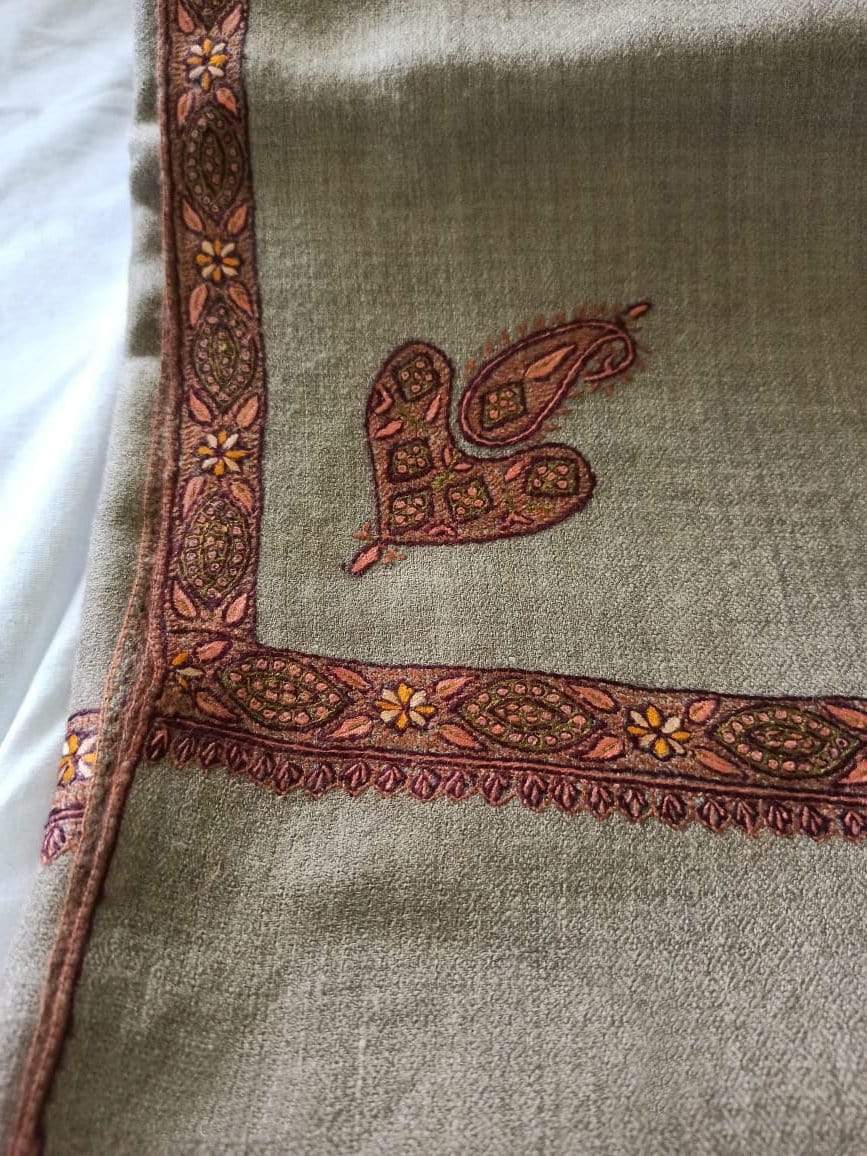 Pashtush Shawl Store Shawl Pashtush Mens 100% Pure Pashmina, Hand Woven, Hand Embroidered Dusala, Full Size