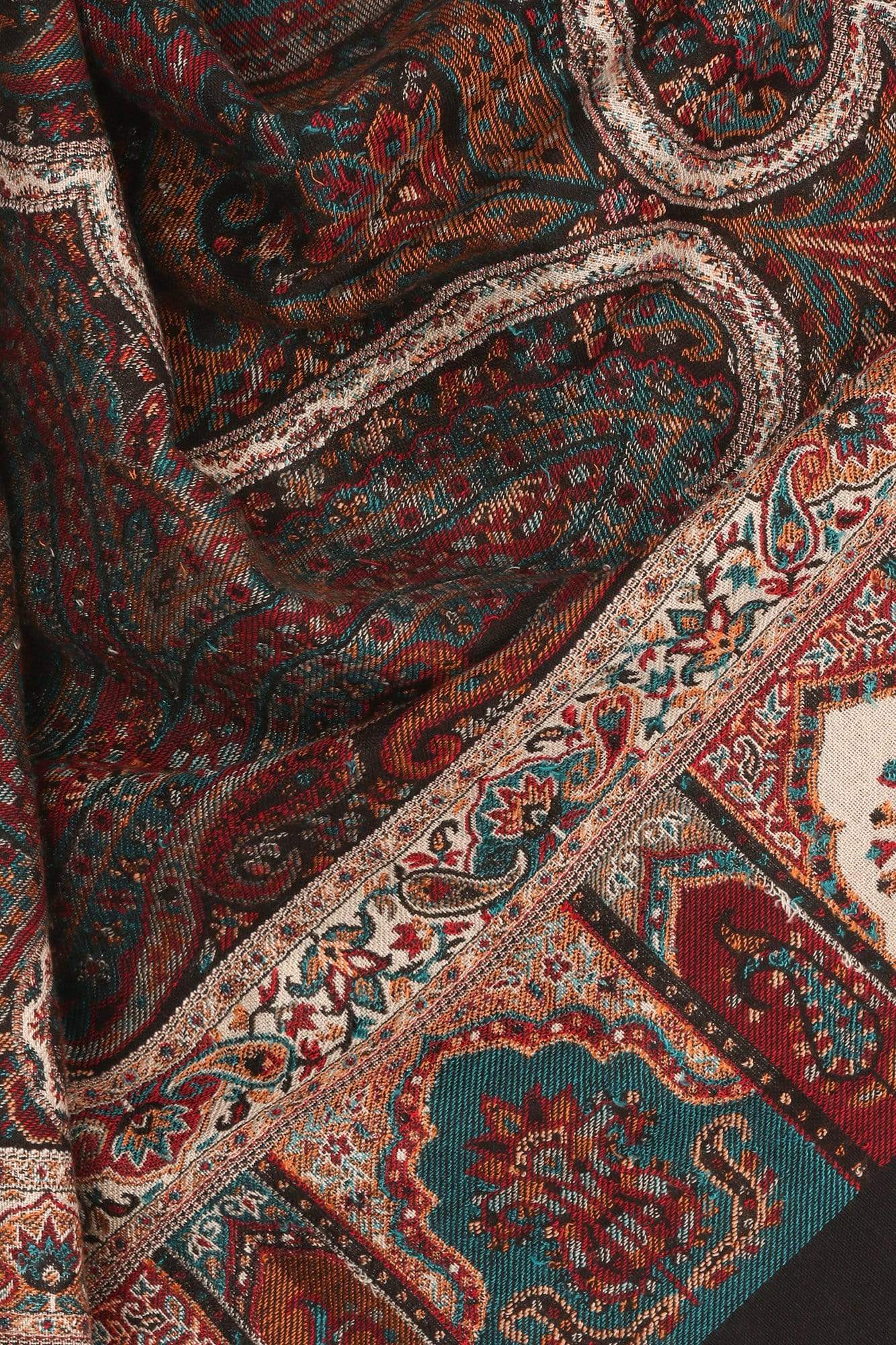 Pashtush Shawl Store Stole Pashtush Mens Antique Heritage Design, Jamawar Shawl, Fine Wool