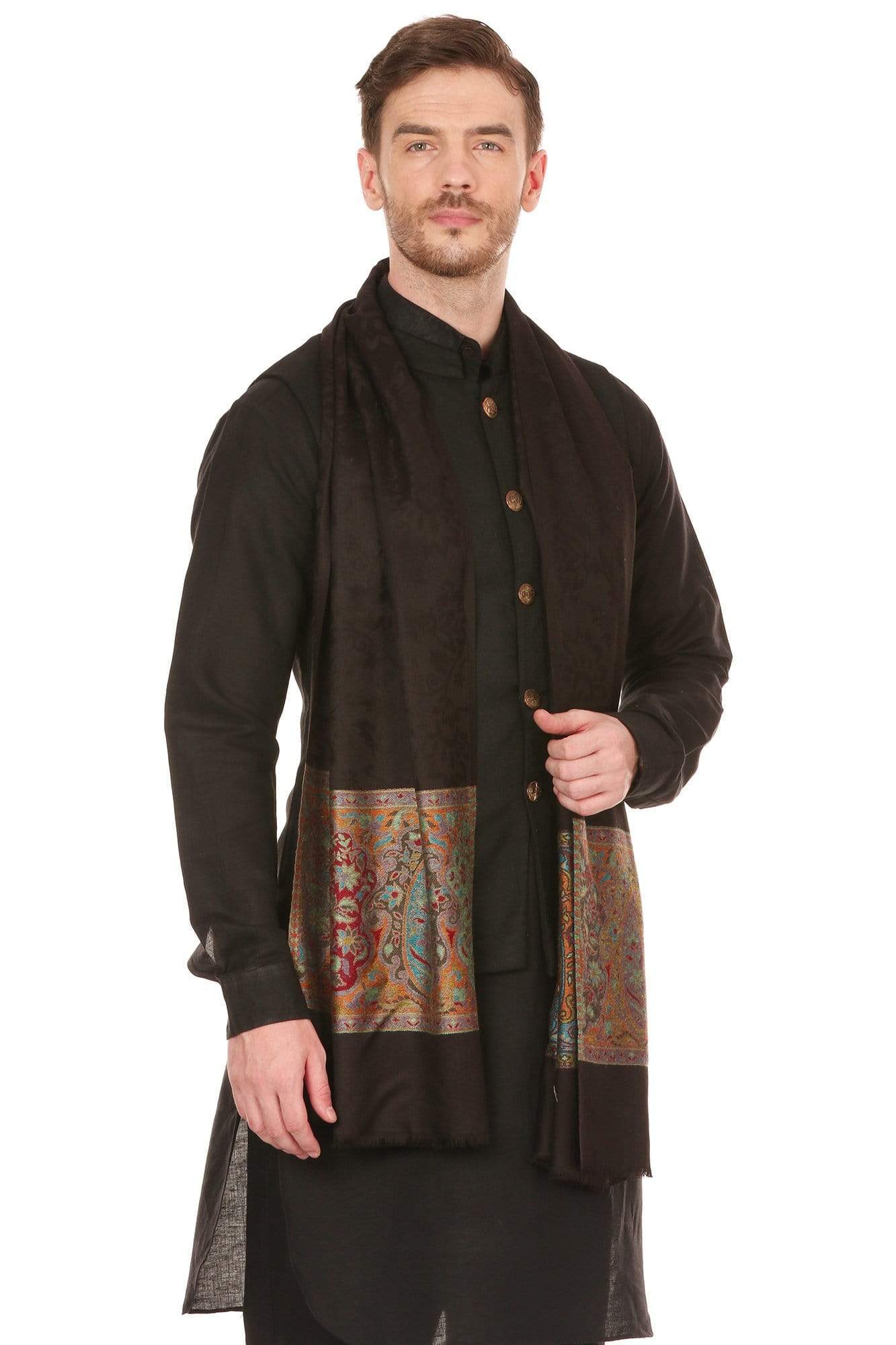 Pashtush India 70x200 Pashtush Mens Bamboo Scarf Stole, Extra Soft