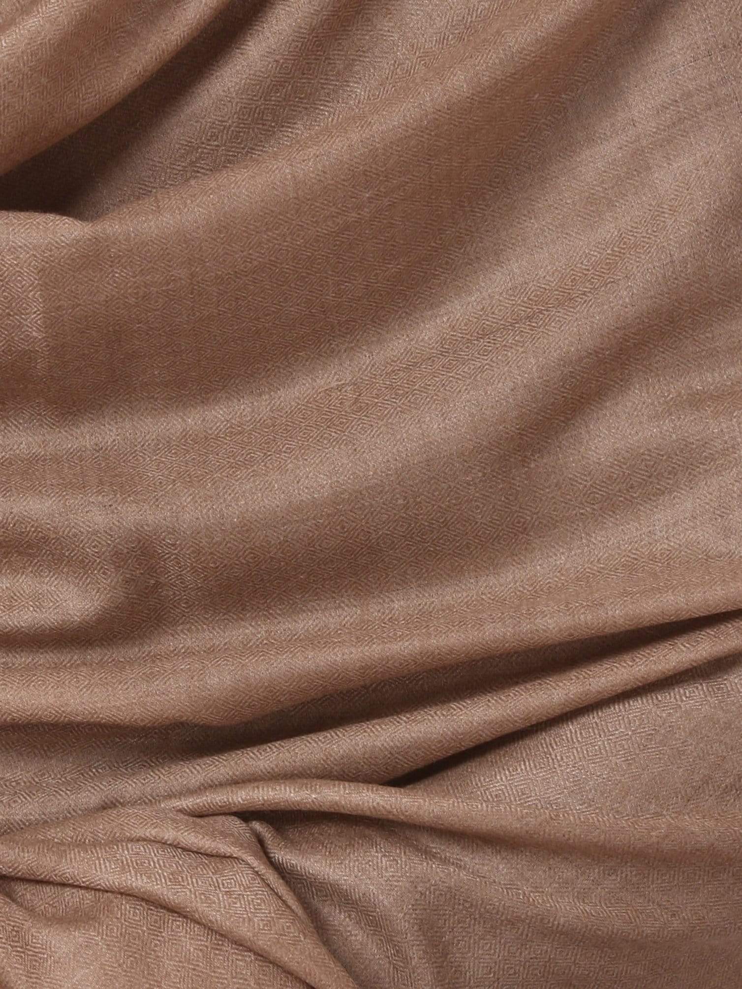 Pashtush India Shawl Pashtush Mens Diamond Weave Shawl, Fine Wool, Medium Size, Taupe
