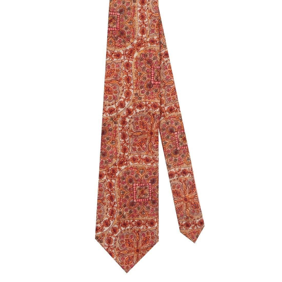Pashtush Shawl Store Tie Pashtush Mens Embroidered Necktie, Pashmina and Wool, Paisley Design, Free Size