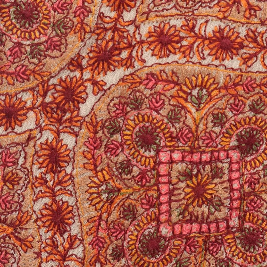 Pashtush Shawl Store Tie Pashtush Mens Embroidered Necktie, Pashmina and Wool, Paisley Design, Free Size