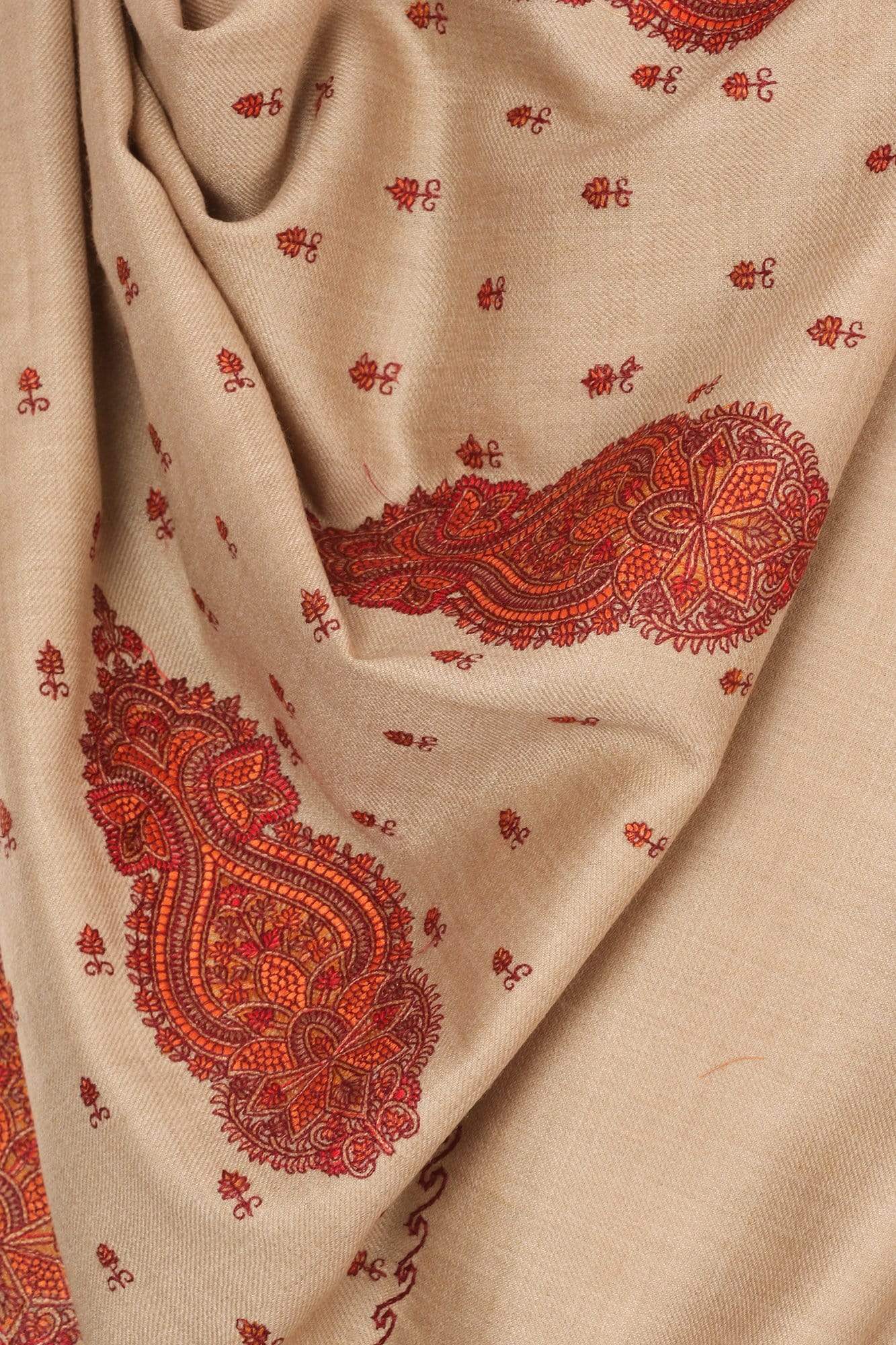 Pashtush India Shawl Pashtush Mens Embroidered Shawl in Extra Fine Wool Shawl