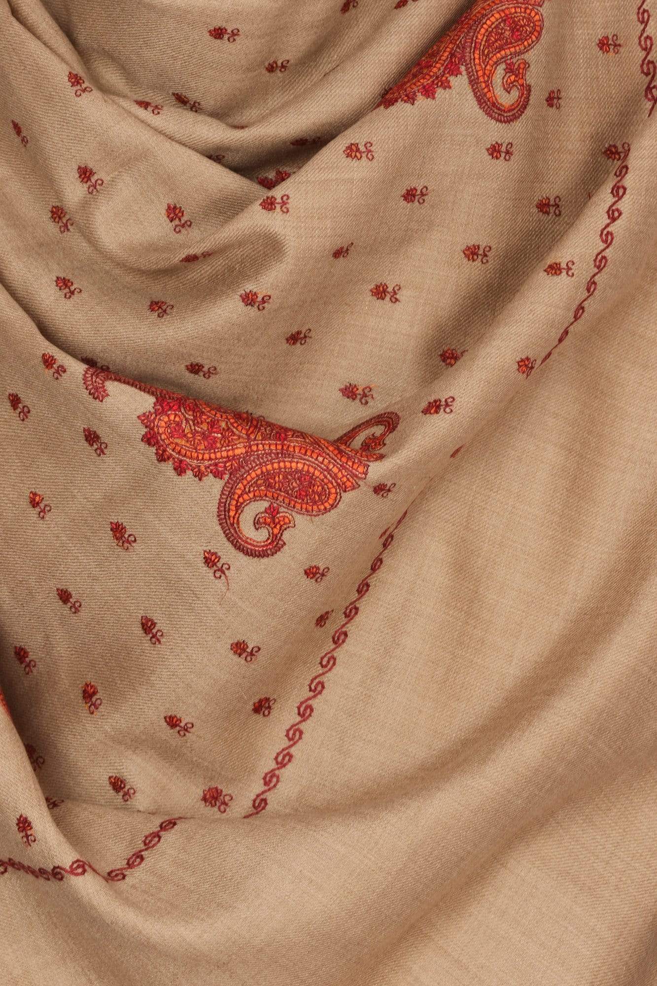 Pashtush India 114x228 Pashtush Mens Embroidered Shawl in Extra Fine Wool Shawl